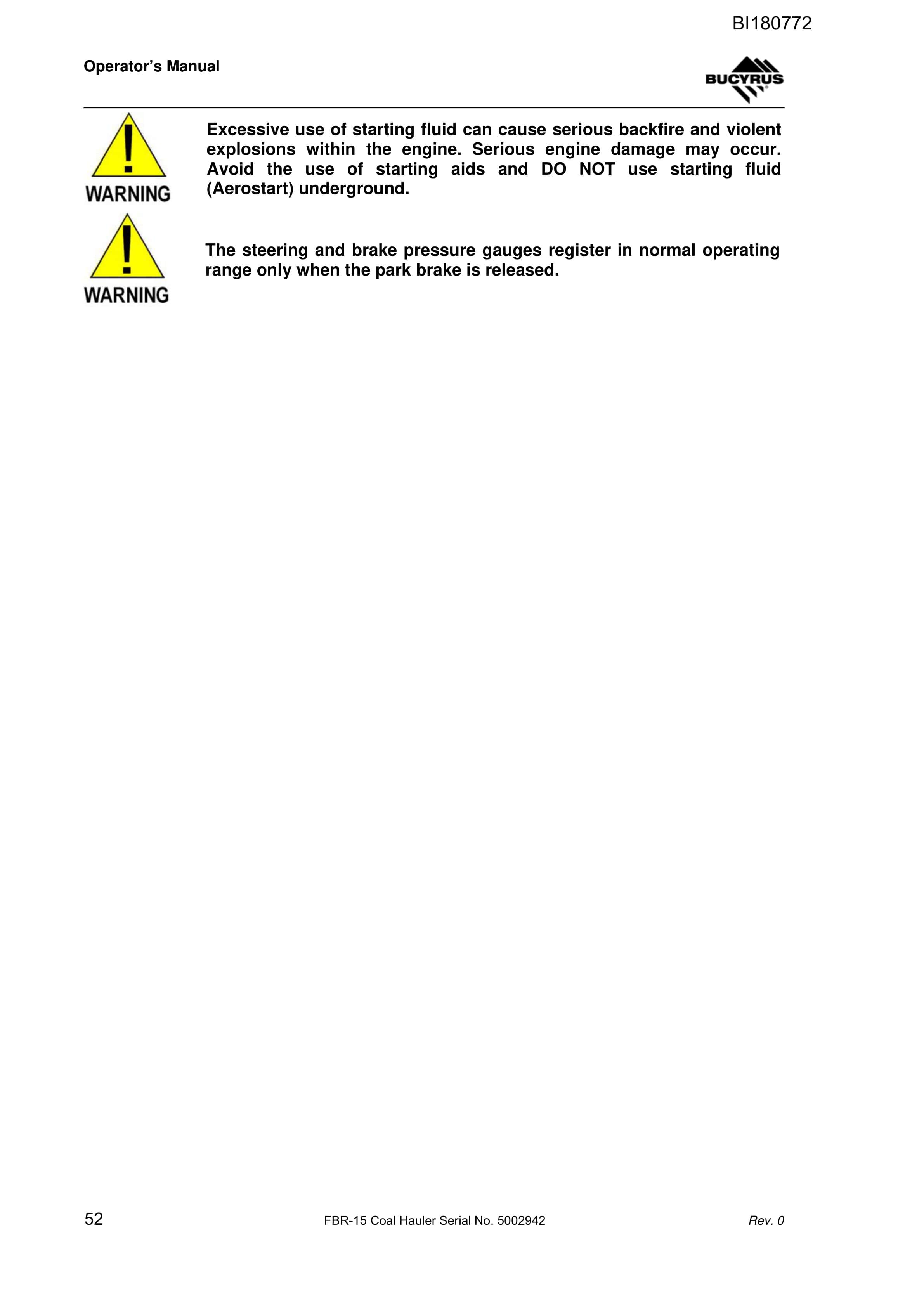 Caterpillar FBR-15 Coal Hauler Technical Manual BI180772 3 Caterpillar FBR-15 Coal Hauler Technical Manual BI180772 - Image 3