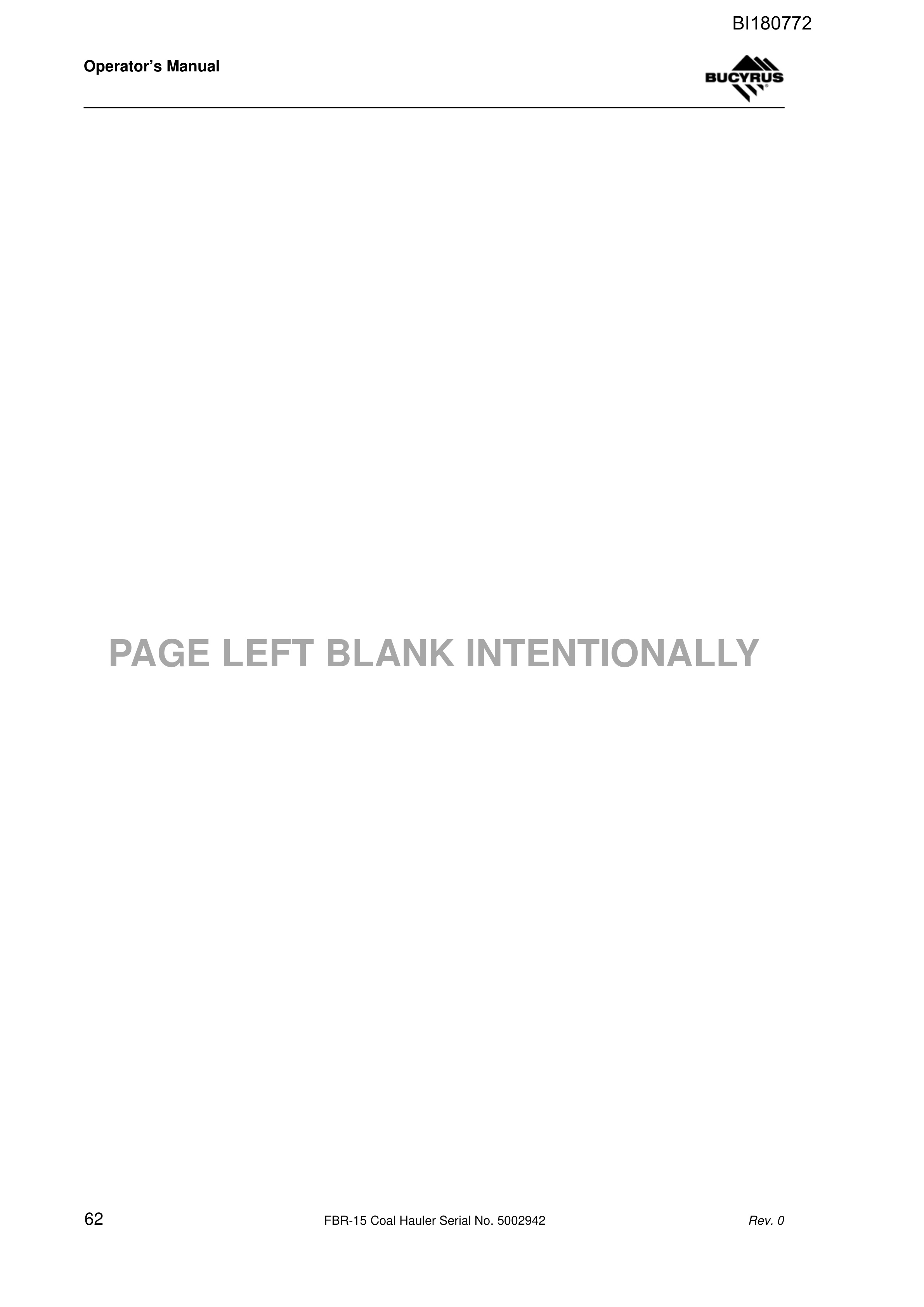Caterpillar FBR-15 Coal Hauler Technical Manual BI180772 5 Caterpillar FBR-15 Coal Hauler Technical Manual BI180772 - Image 5