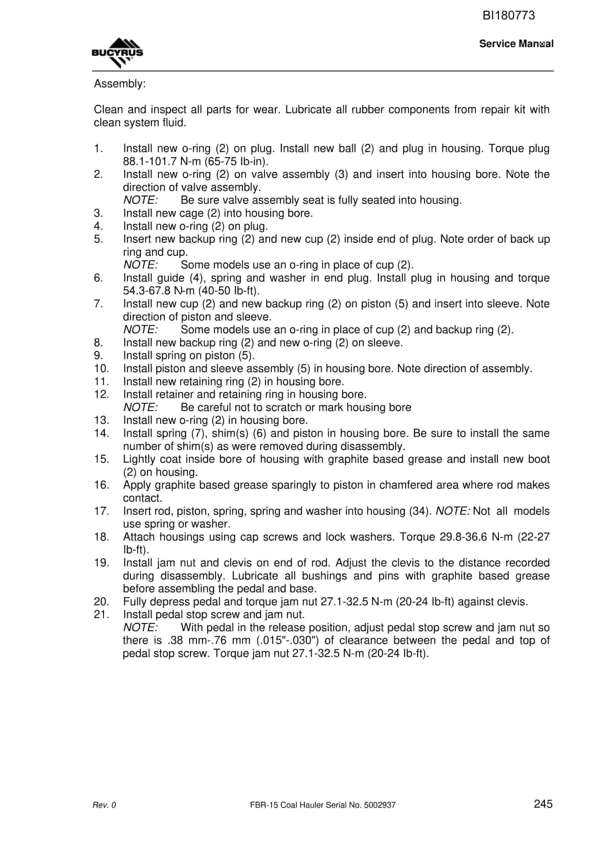 Caterpillar FBR-15 Coal Hauler Technical Manual BI180773 4 Caterpillar FBR-15 Coal Hauler Technical Manual BI180773 - Image 4