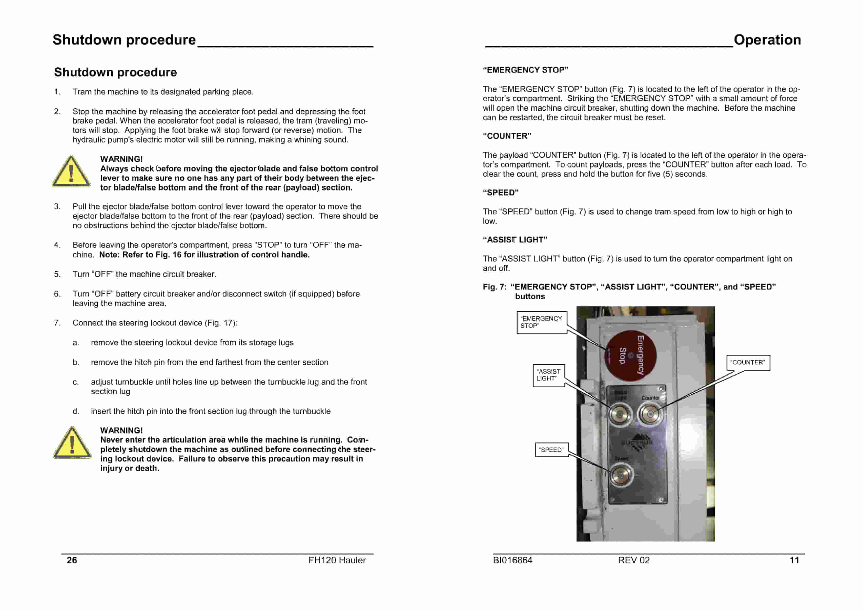 Caterpillar FH120 Hauler Operating Instructions BI016864-3
