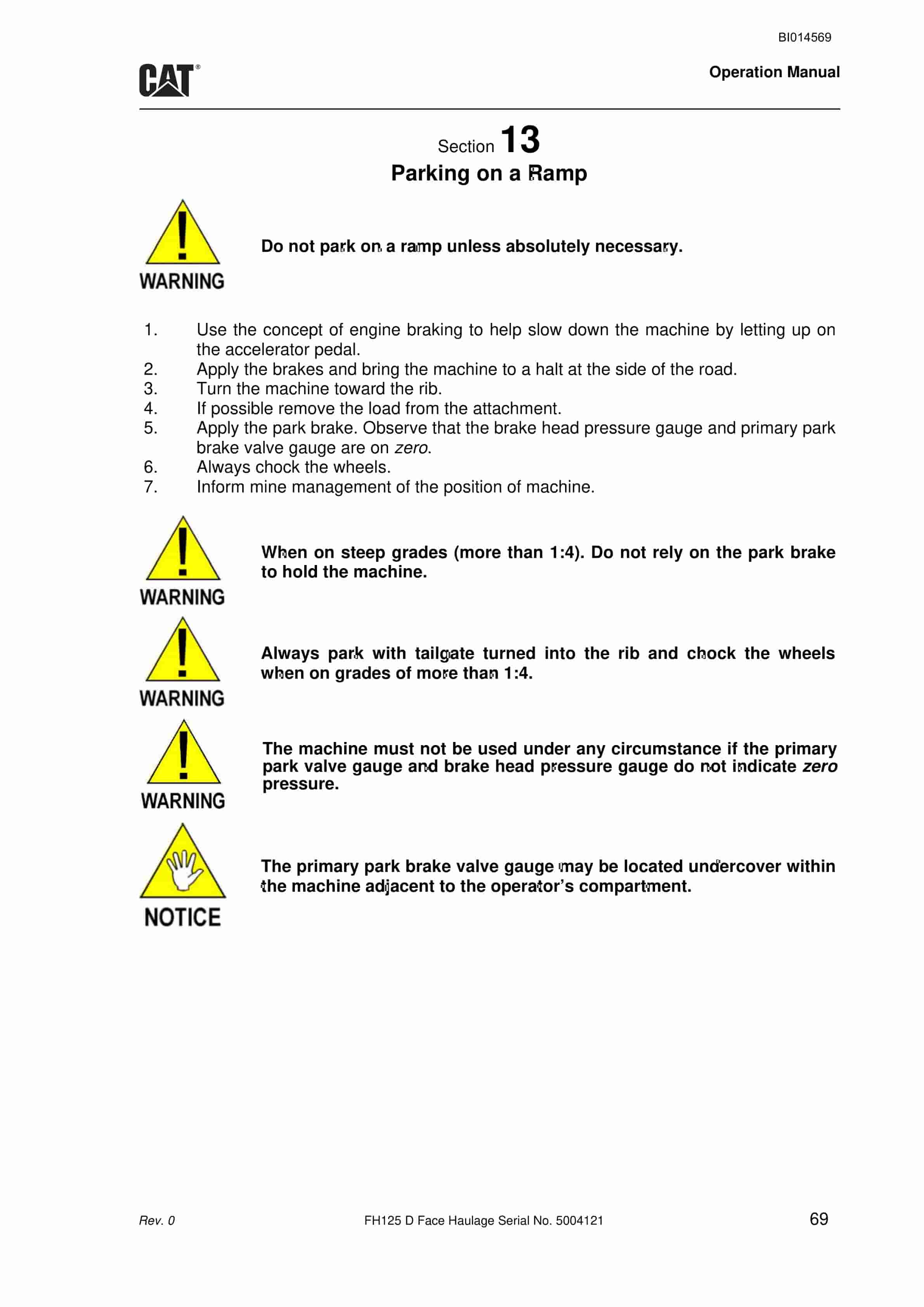 Caterpillar FH125 D Face Haulage Operation Manual BI014569 5 Caterpillar FH125 D Face Haulage Operation Manual BI014569 - Image 5