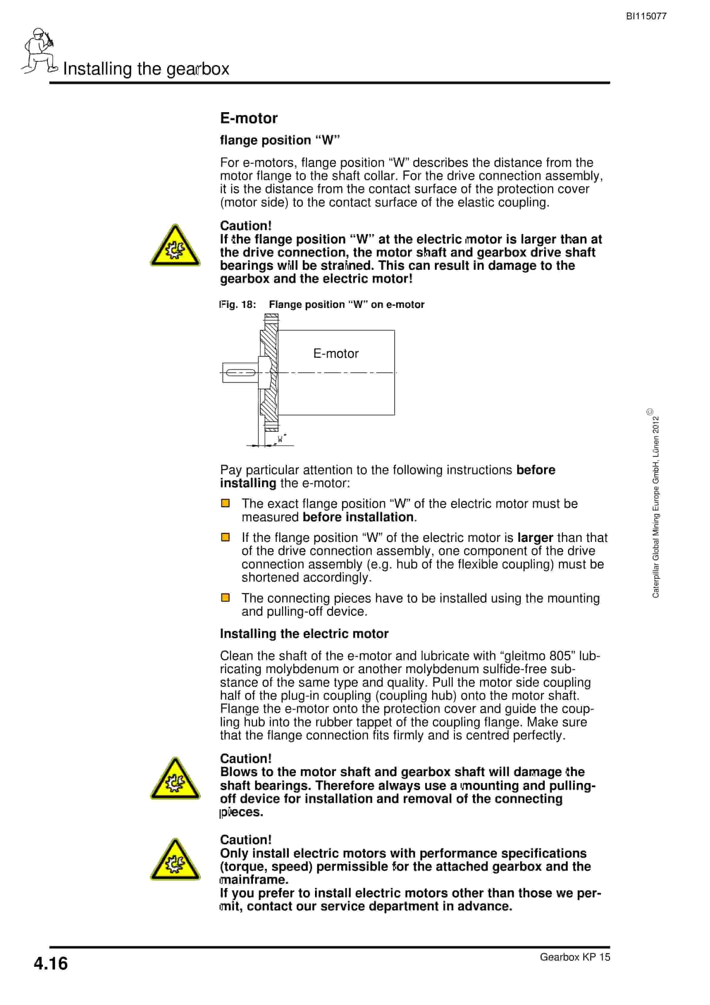 Caterpillar Gearbox KP 15 Operating Manual BI115077-2