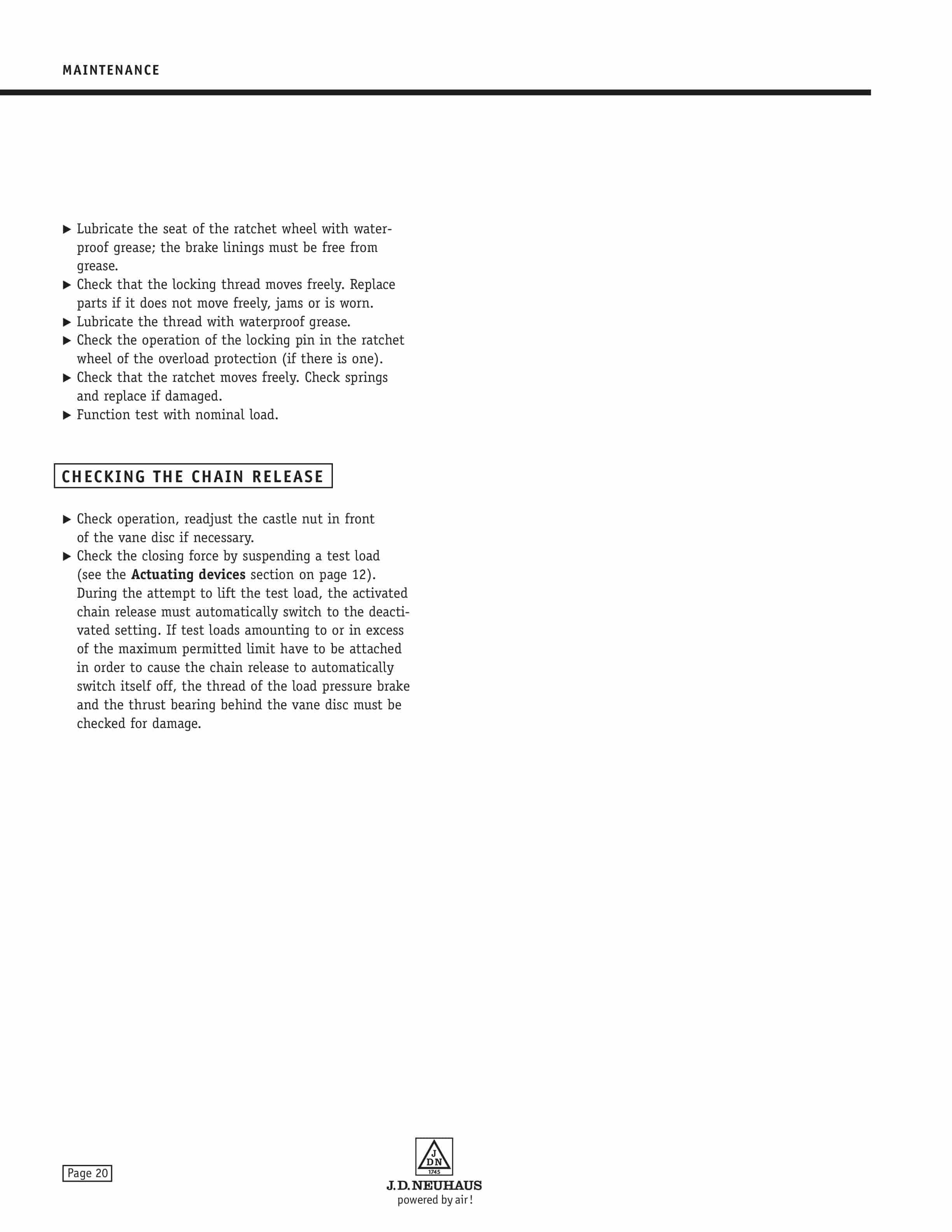 Caterpillar JDN Lever Hoists Operation And Maintenance Manual BI019785-4