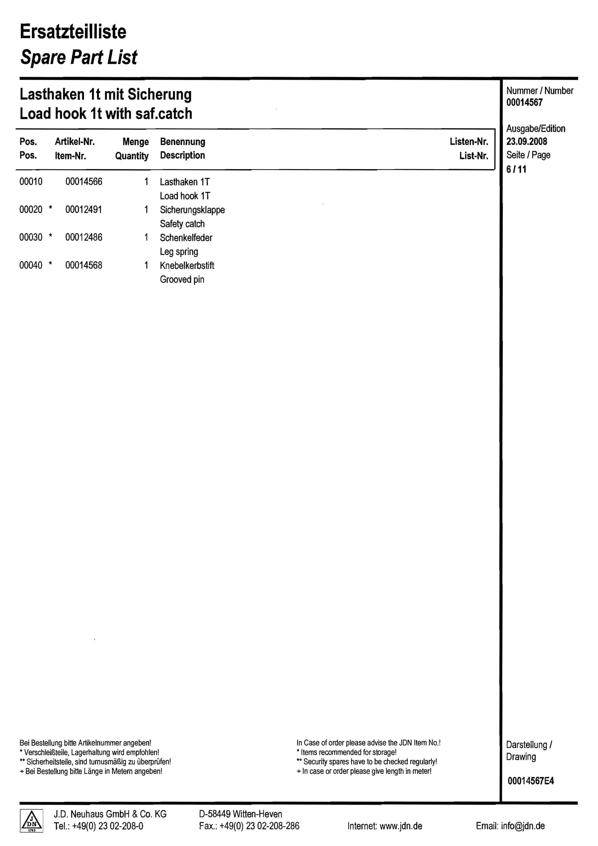 Caterpillar JDN Ratchet Type Hoists Operation And Maintenance Manual BI019790-2