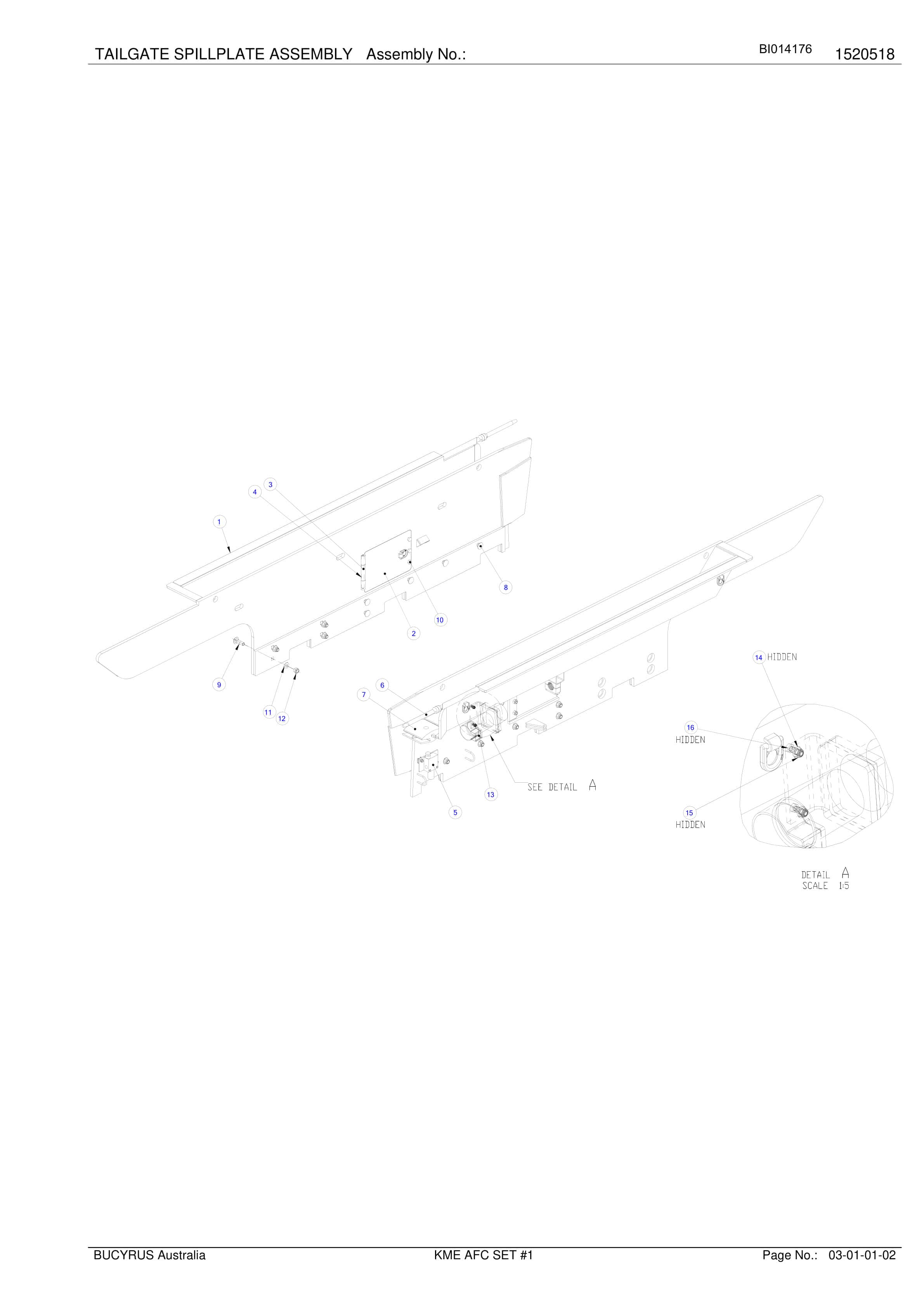 Caterpillar KME AFC Set 1 Parts Manual BI014176-3