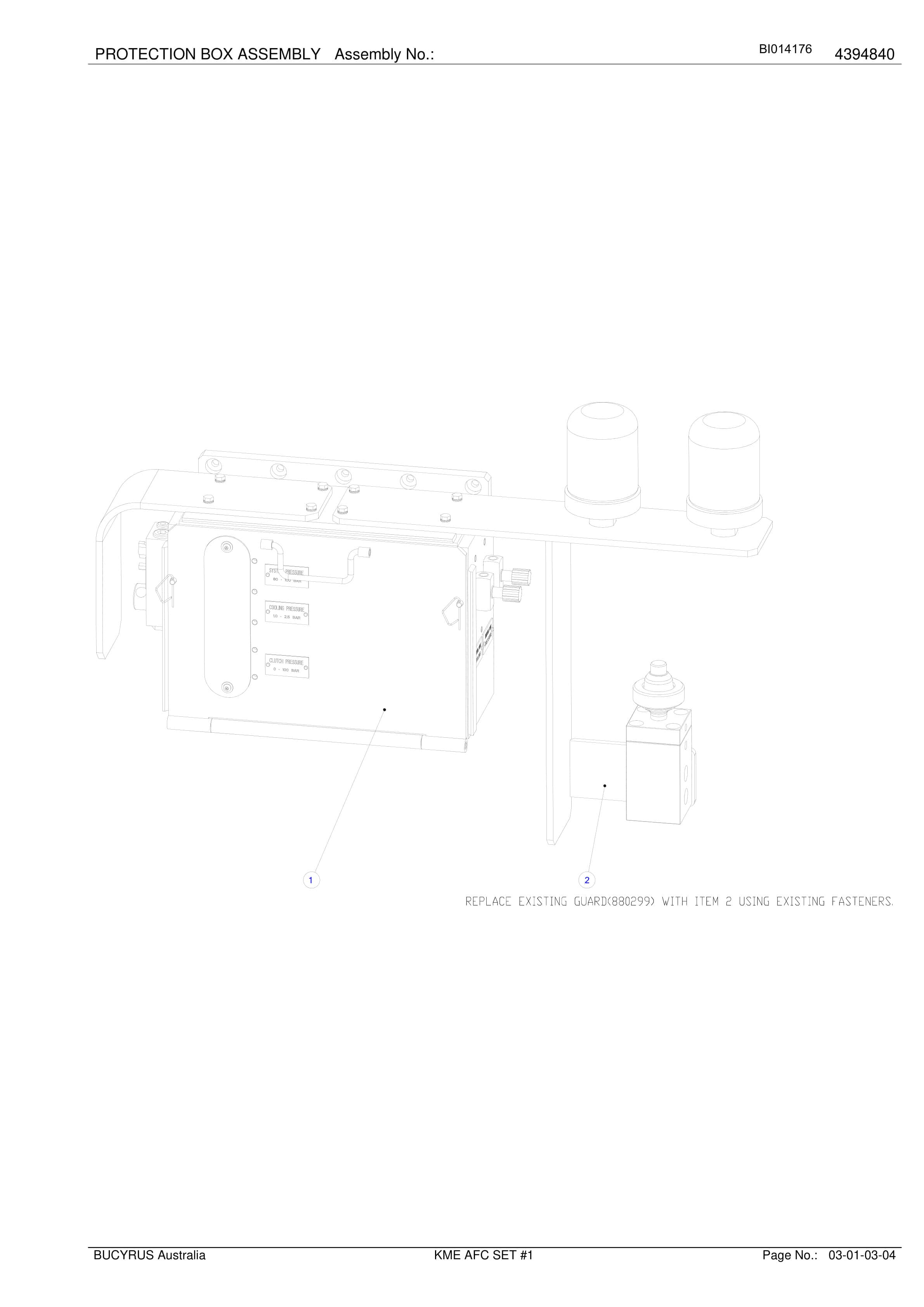 Caterpillar KME AFC Set 1 Parts Manual BI014176-4