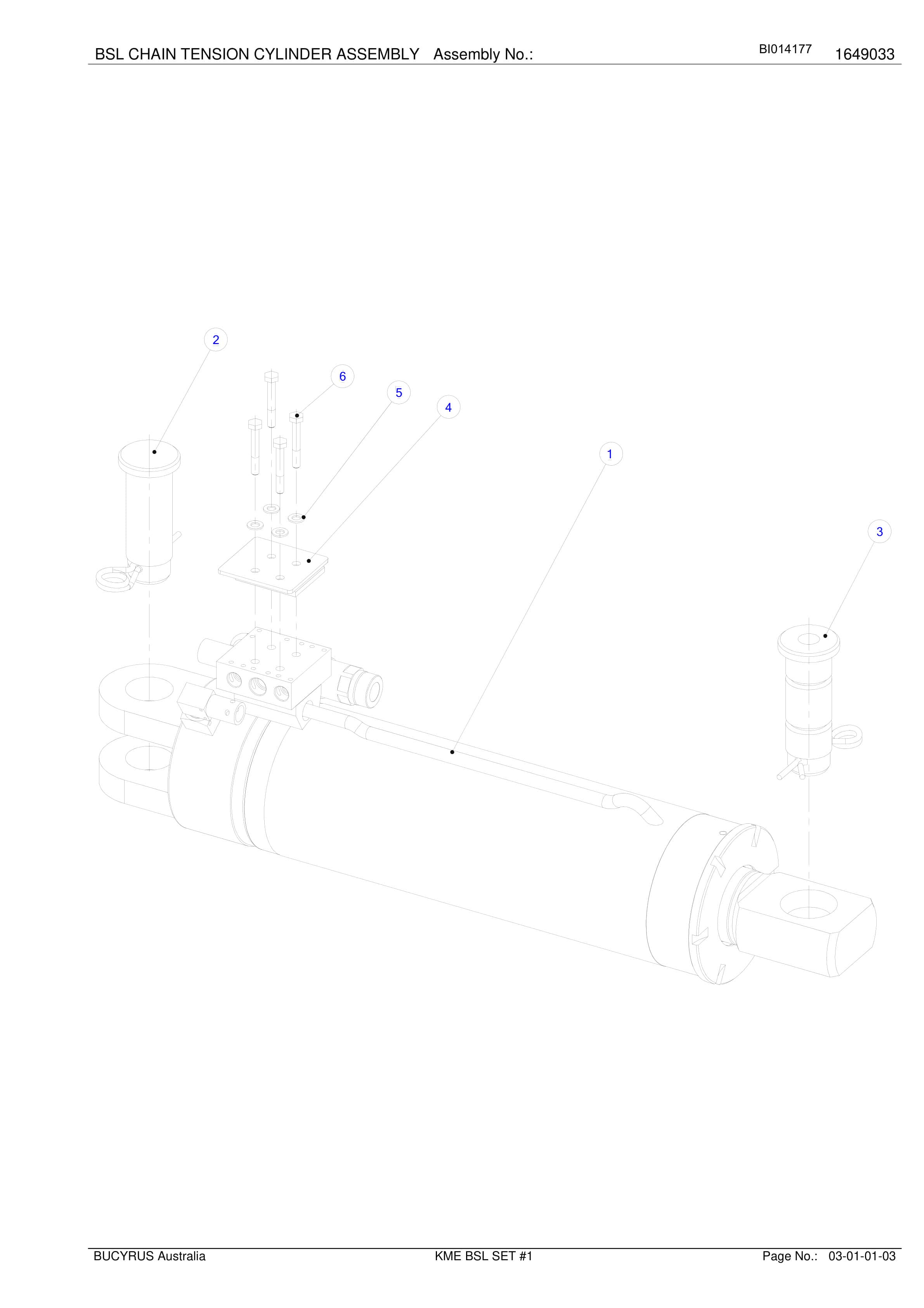 Caterpillar KME BSL Set 1 Parts Manual BI014177-2