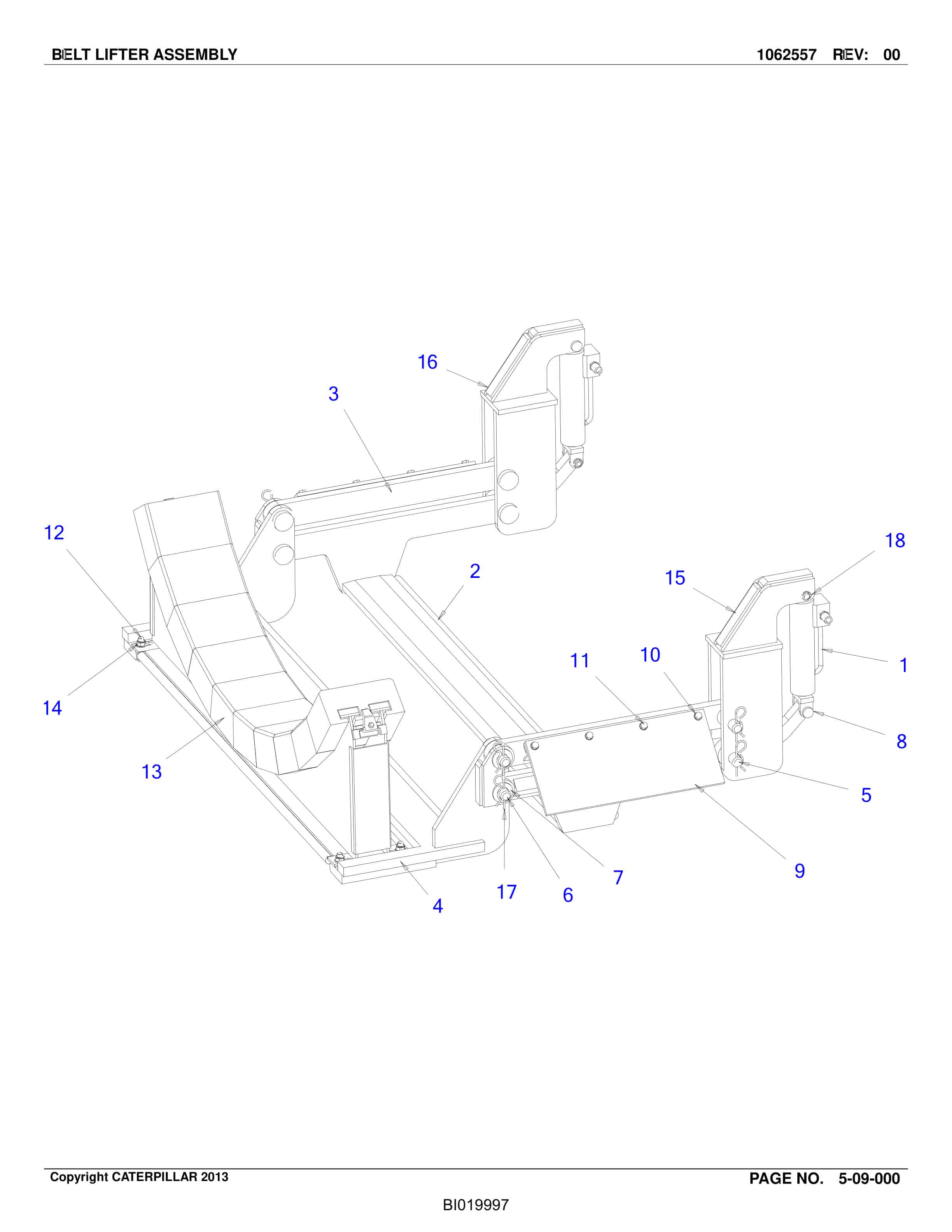 Caterpillar Longwall System Belt Tailpiece Parts Catalog BI019997-2