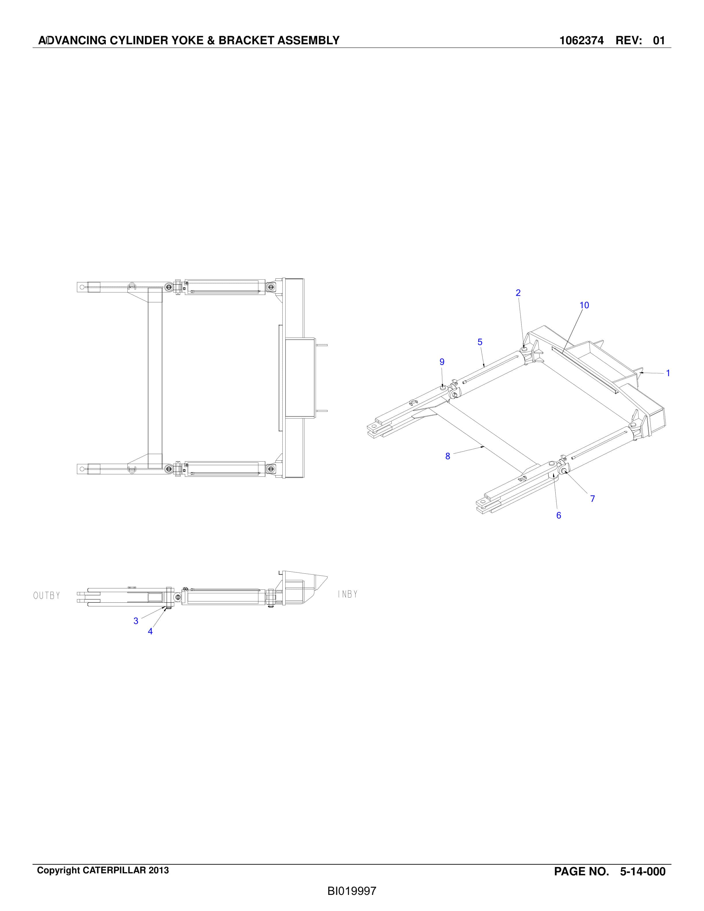 Caterpillar Longwall System Belt Tailpiece Parts Catalog BI019997-5
