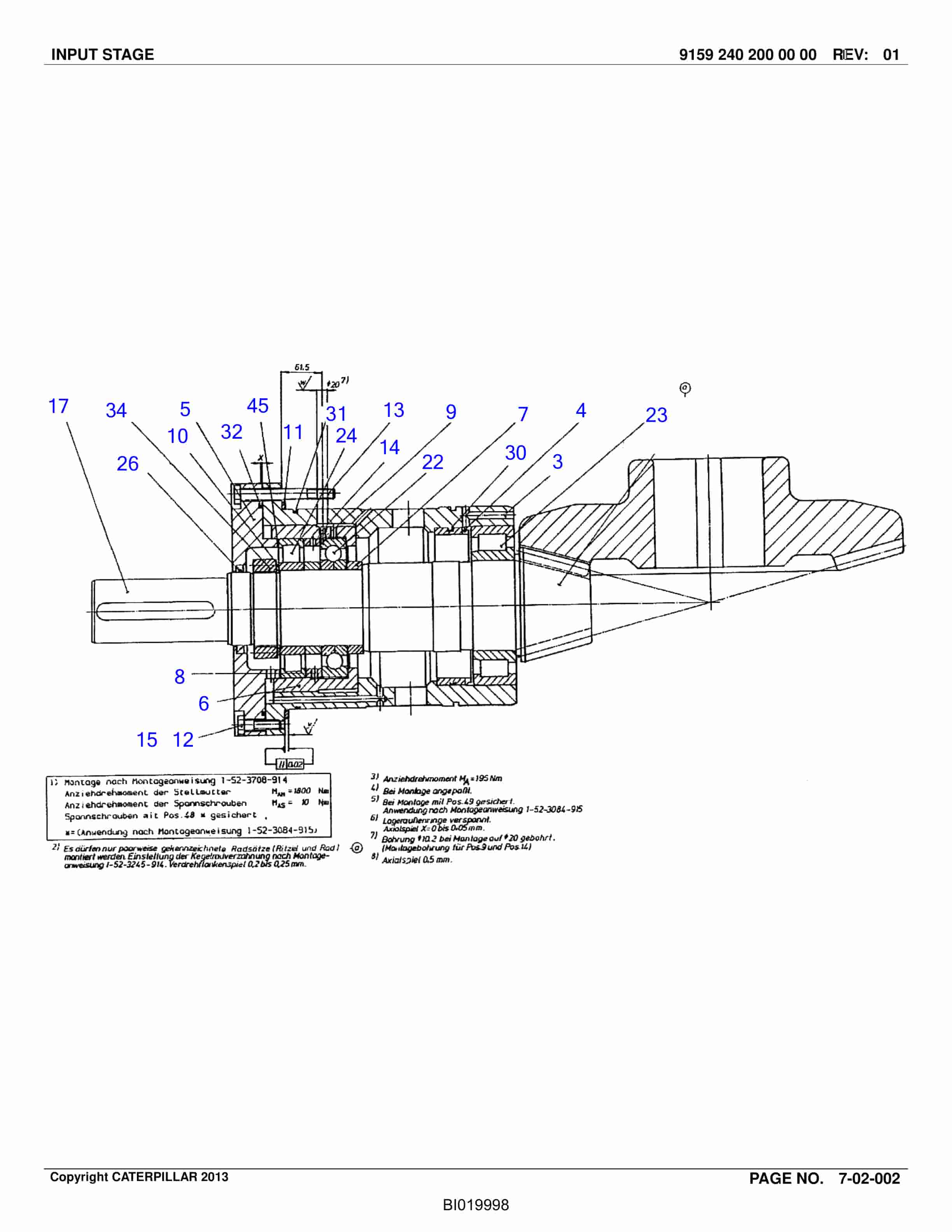Caterpillar Longwall System Crusher Parts Catalog BI019998-2