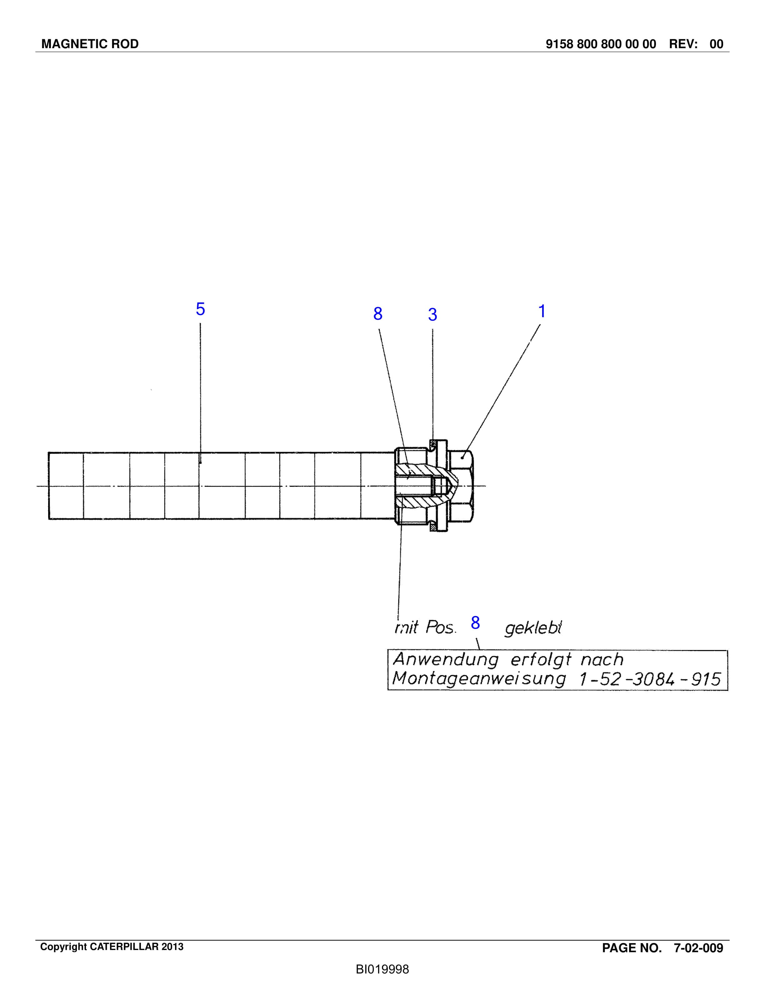 Caterpillar Longwall System Crusher Parts Catalog BI019998-4