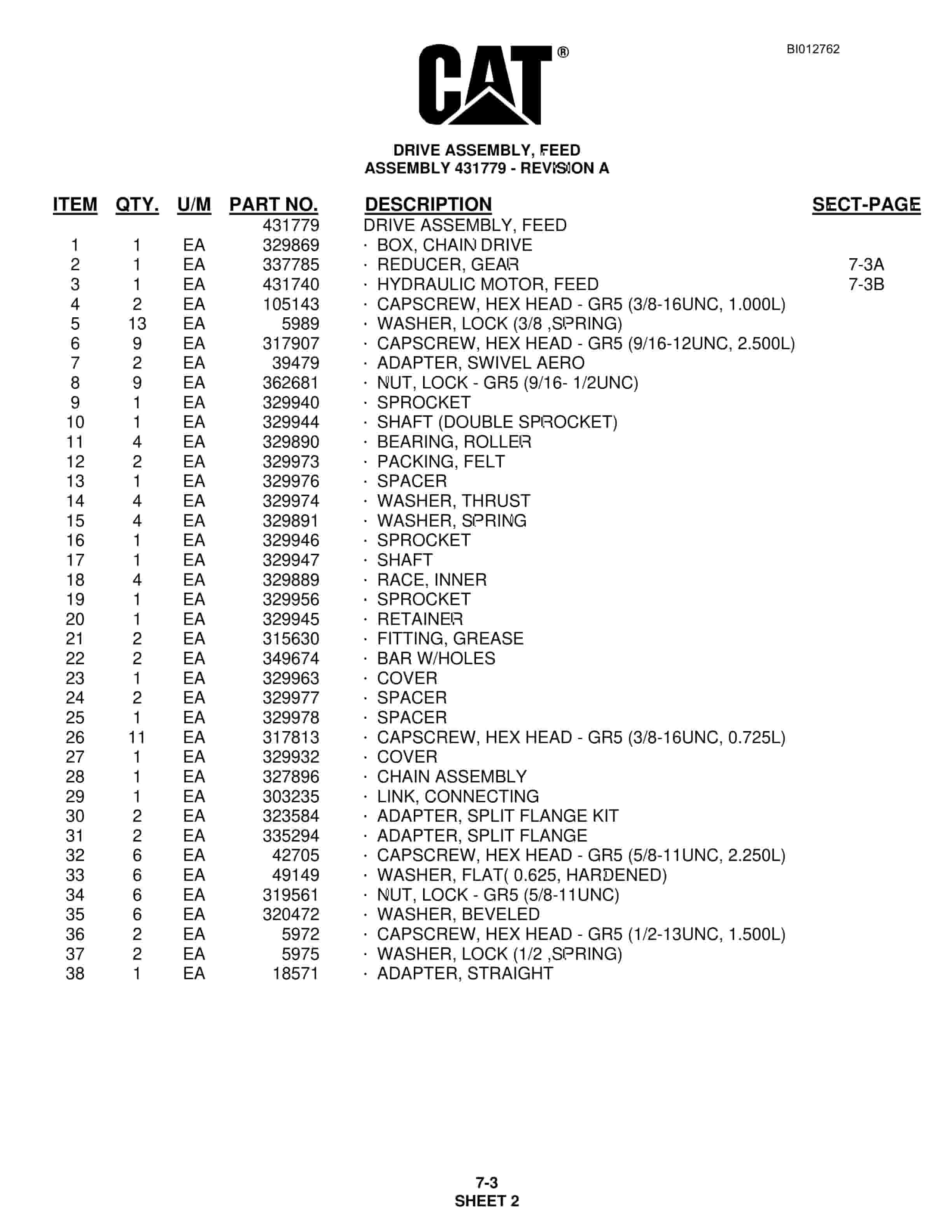 Caterpillar MD5090 Hydra-Track Drill Parts Manual BI012762 3 Caterpillar MD5090 Hydra-Track Drill Parts Manual BI012762 - Image 3
