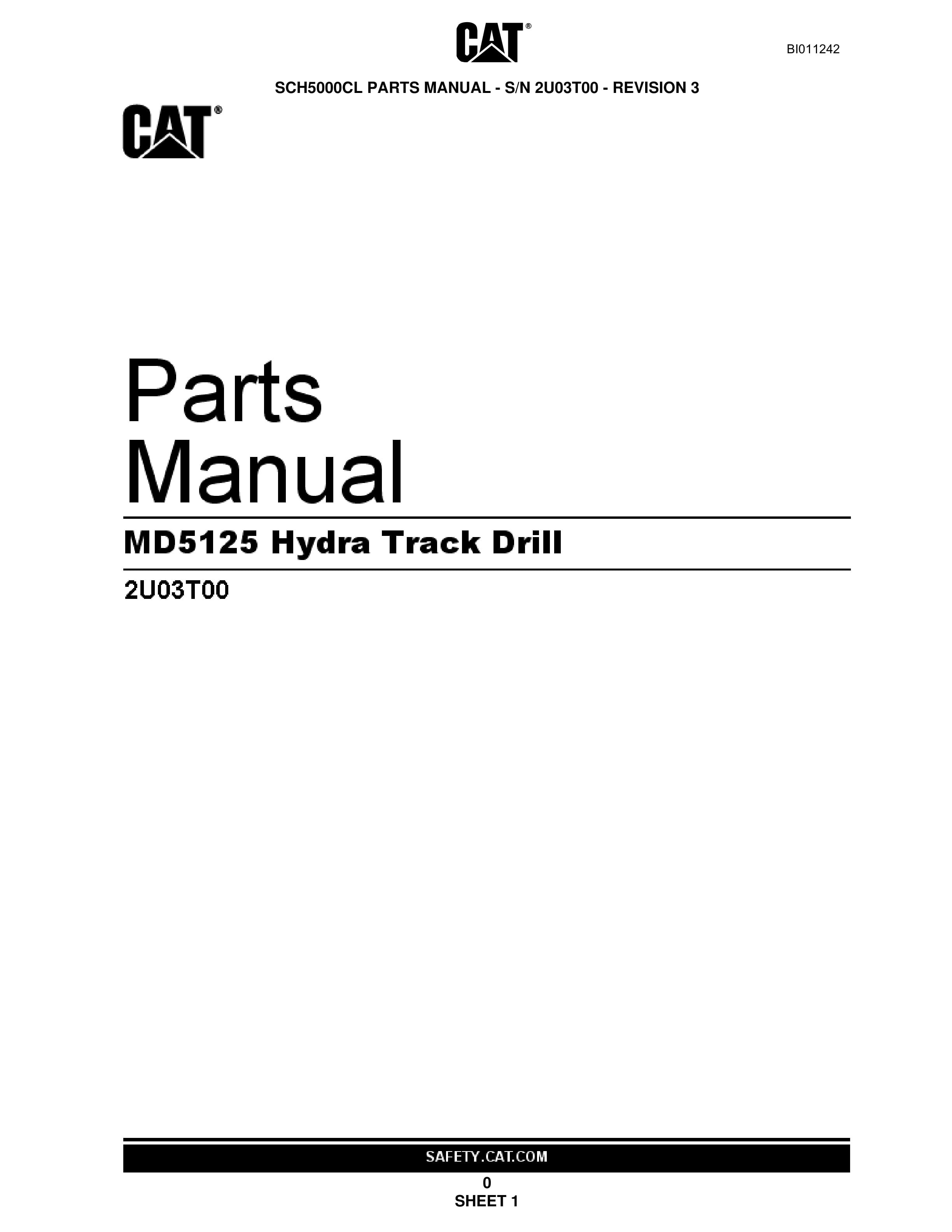 Caterpillar MD5125 Hydra Track Drill Parts Manual BI011242 1 Caterpillar MD5125 Hydra Track Drill Parts Manual BI011242