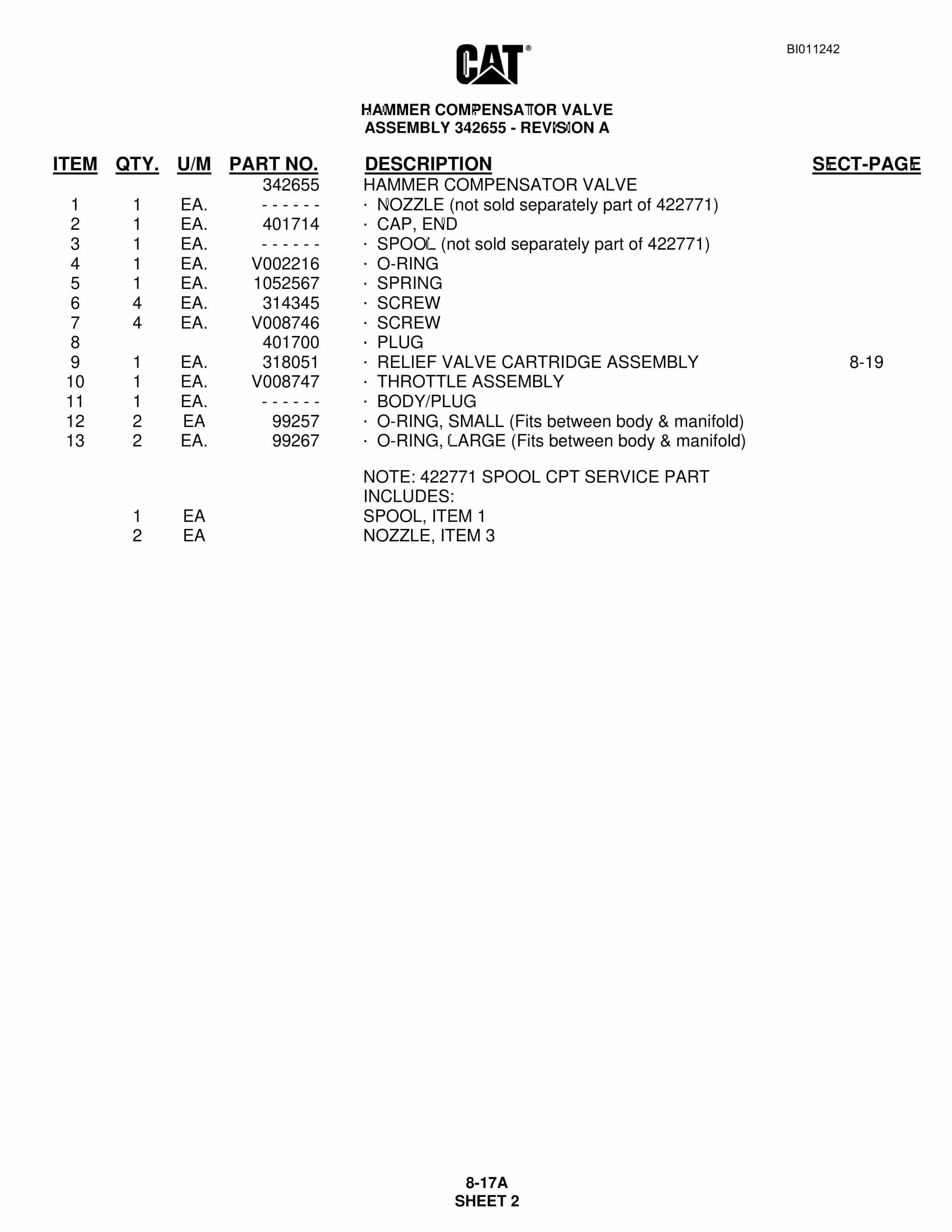Caterpillar MD5125 Hydra Track Drill Parts Manual BI011242 3 Caterpillar MD5125 Hydra Track Drill Parts Manual BI011242 - Image 3