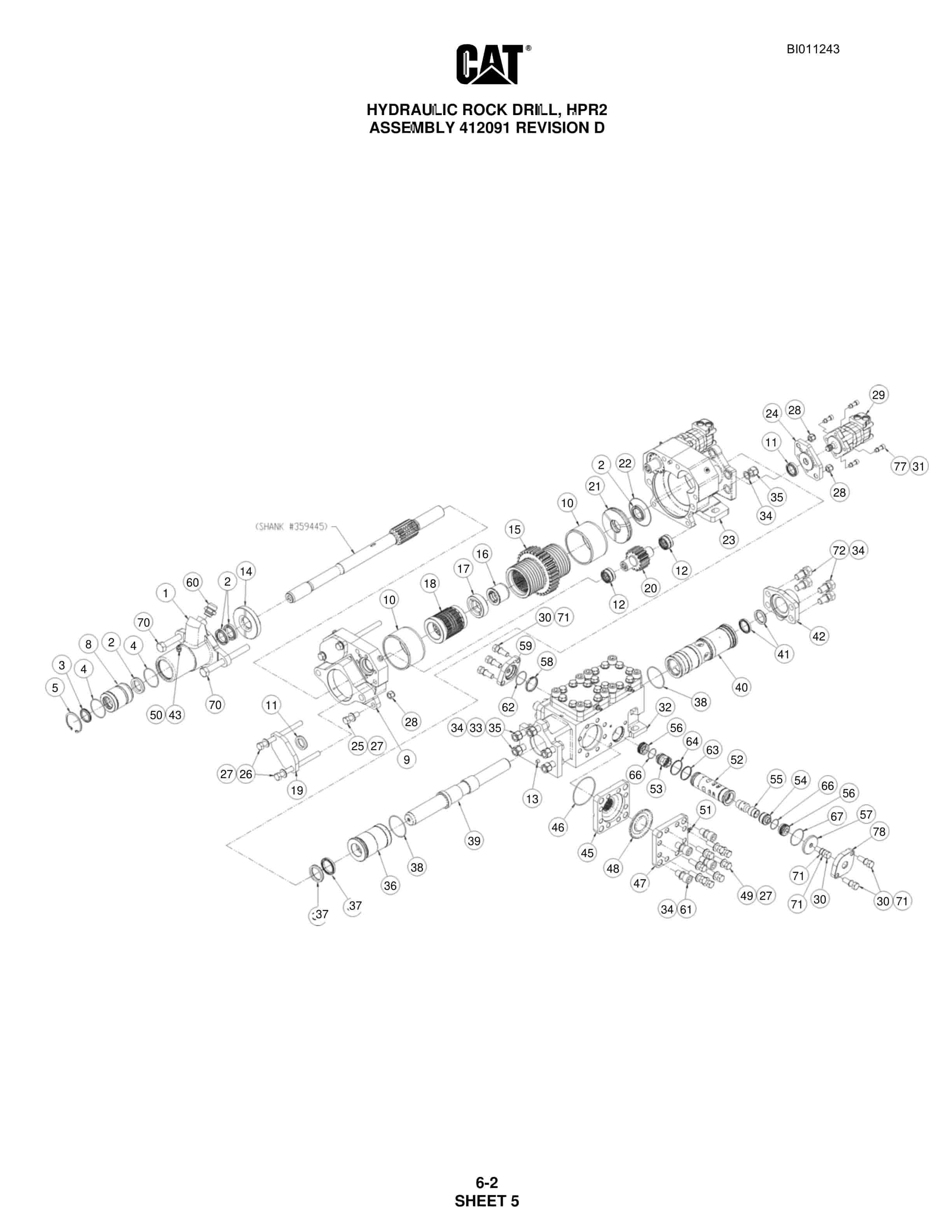 Caterpillar MD5125 Hydra Track Drill Parts Manual BI011243 2 Caterpillar MD5125 Hydra Track Drill Parts Manual BI011243 - Image 2