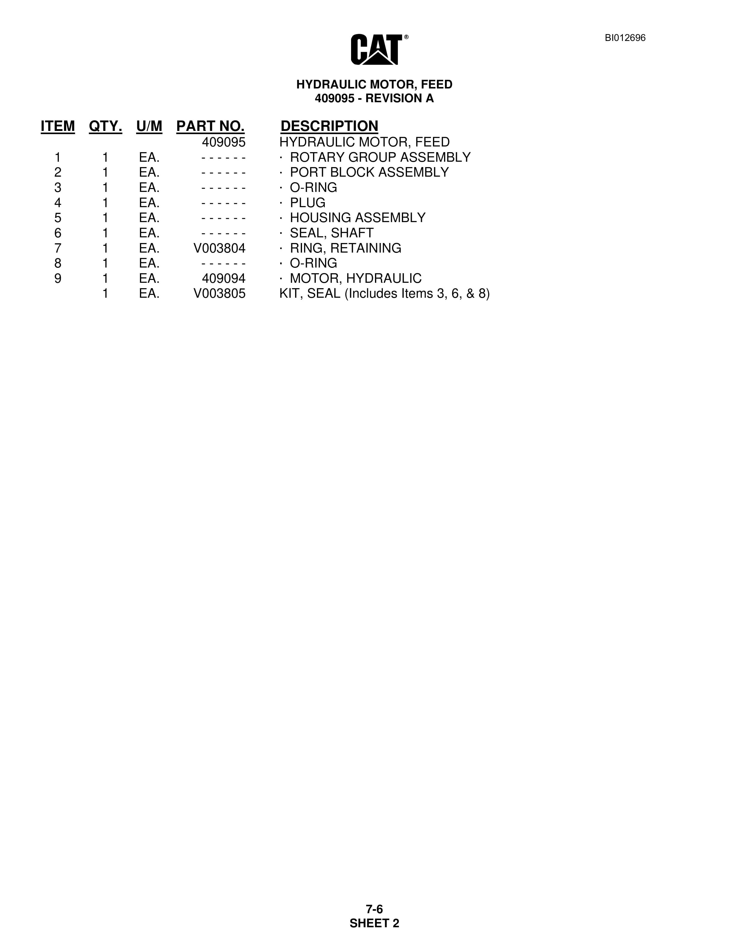 Caterpillar MD5125 Hydra Track Drill Parts Manual BI012686 2 Caterpillar MD5125 Hydra Track Drill Parts Manual BI012686 - Image 2