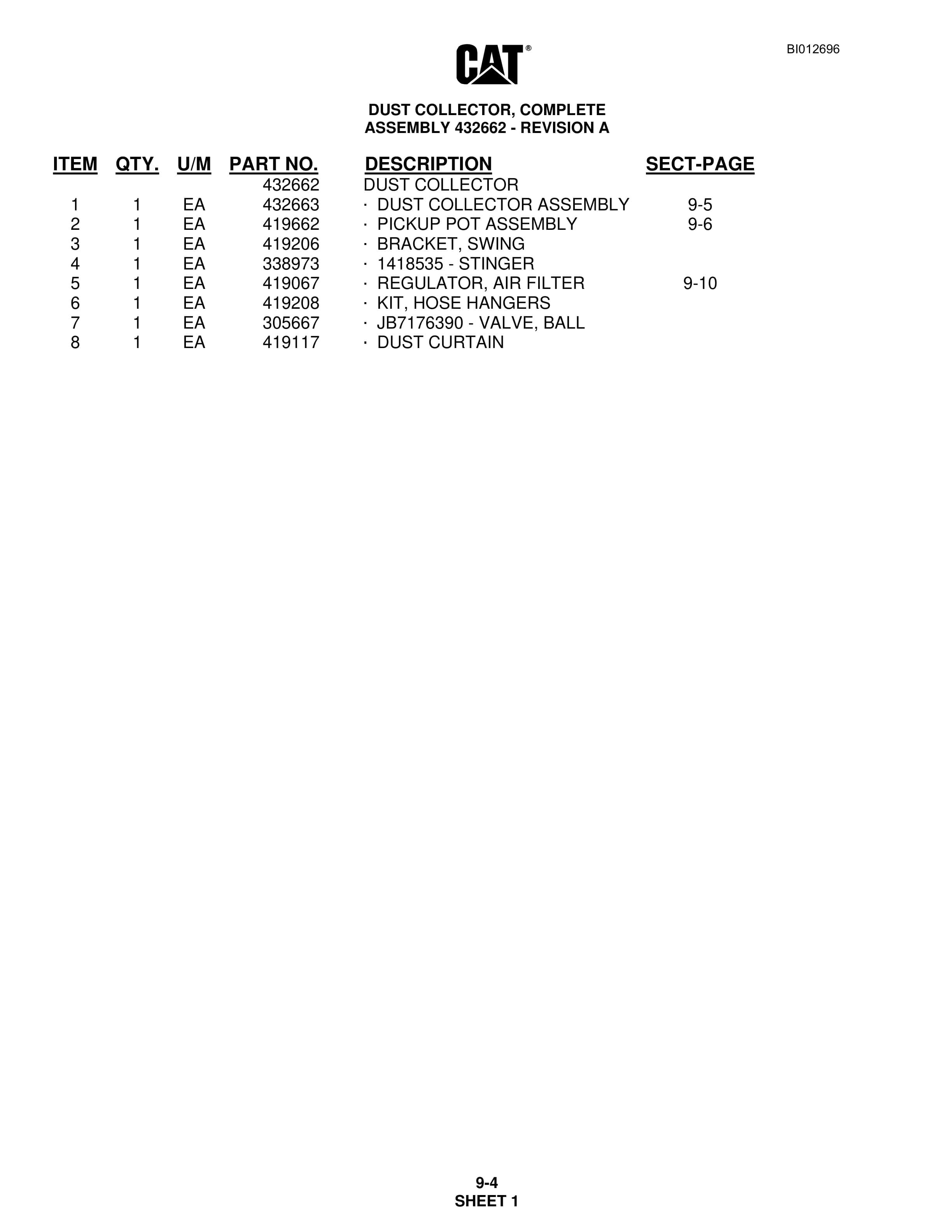 Caterpillar MD5125 Hydra Track Drill Parts Manual BI012686 5 Caterpillar MD5125 Hydra Track Drill Parts Manual BI012686 - Image 5