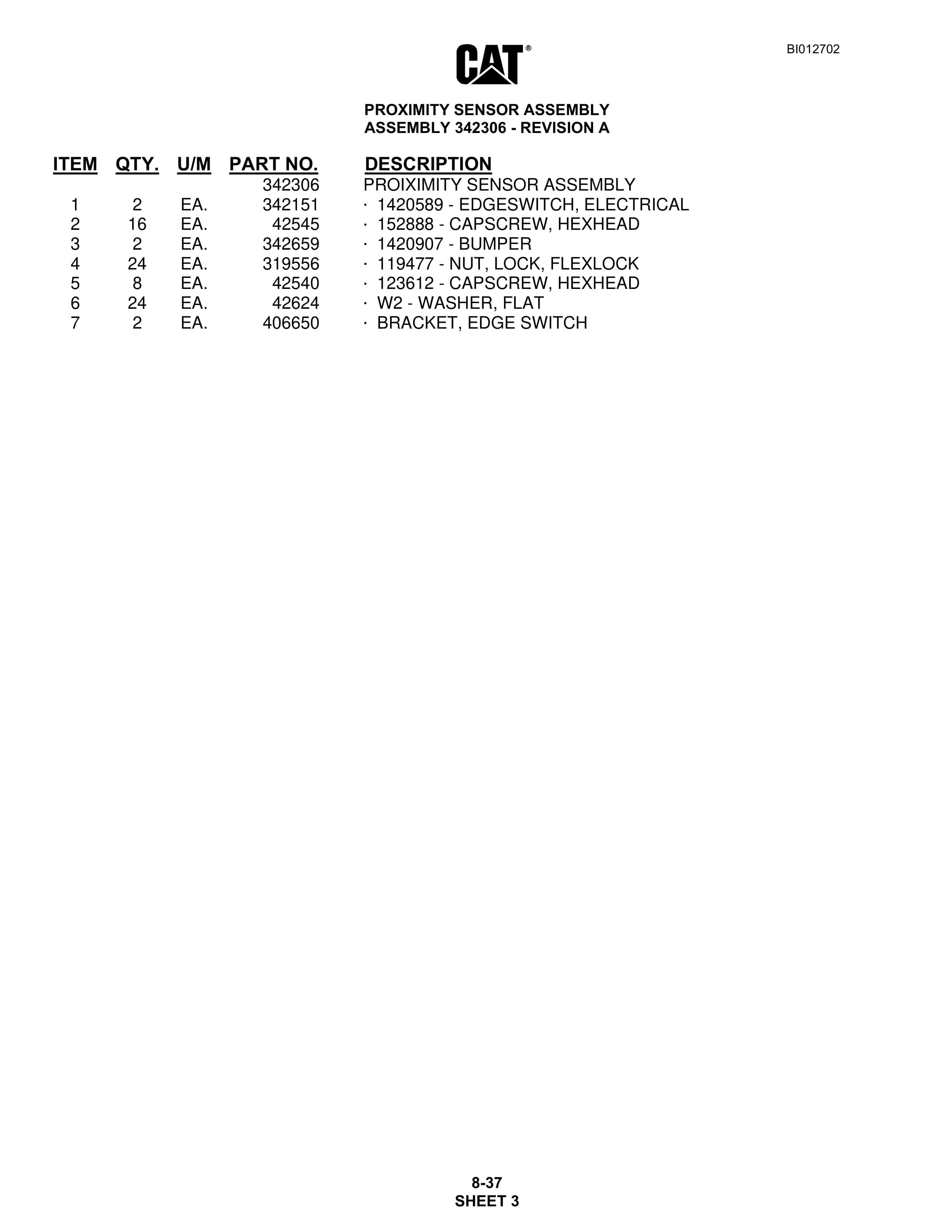 Caterpillar MD5125 Hydra Track Drill Parts Manual BI012702 4 Caterpillar MD5125 Hydra Track Drill Parts Manual BI012702 - Image 4