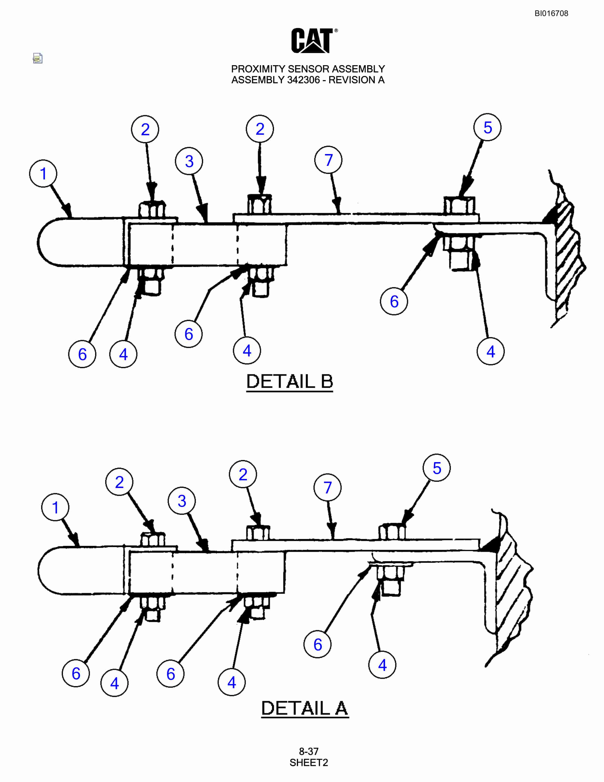 Caterpillar MD5125 Hydra Track Drill Parts Manual BI016708-4