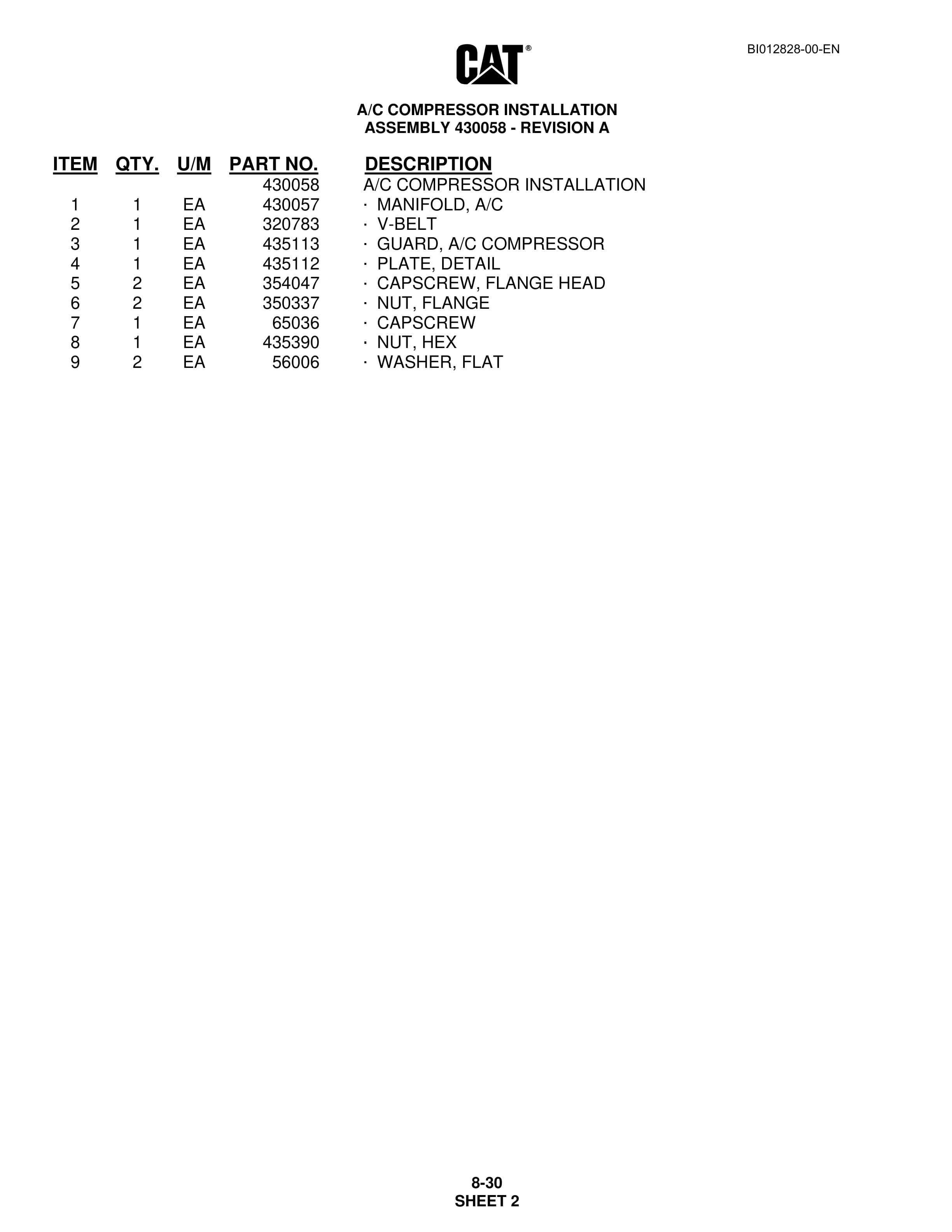 Caterpillar MD5125 Track Drill Parts Manual BI012828 2 Caterpillar MD5125 Track Drill Parts Manual BI012828 - Image 2