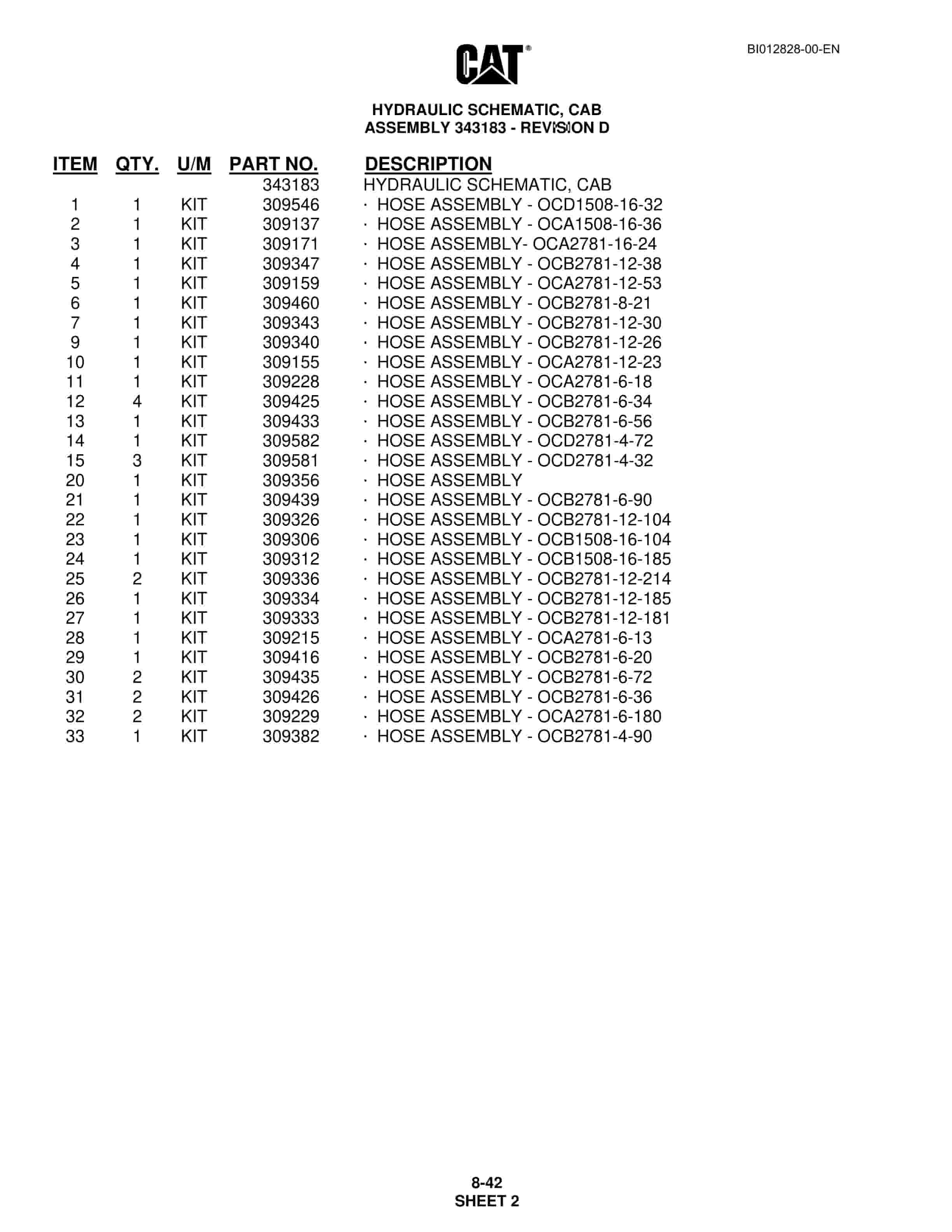 Caterpillar MD5125 Track Drill Parts Manual BI012828 3 Caterpillar MD5125 Track Drill Parts Manual BI012828 - Image 3