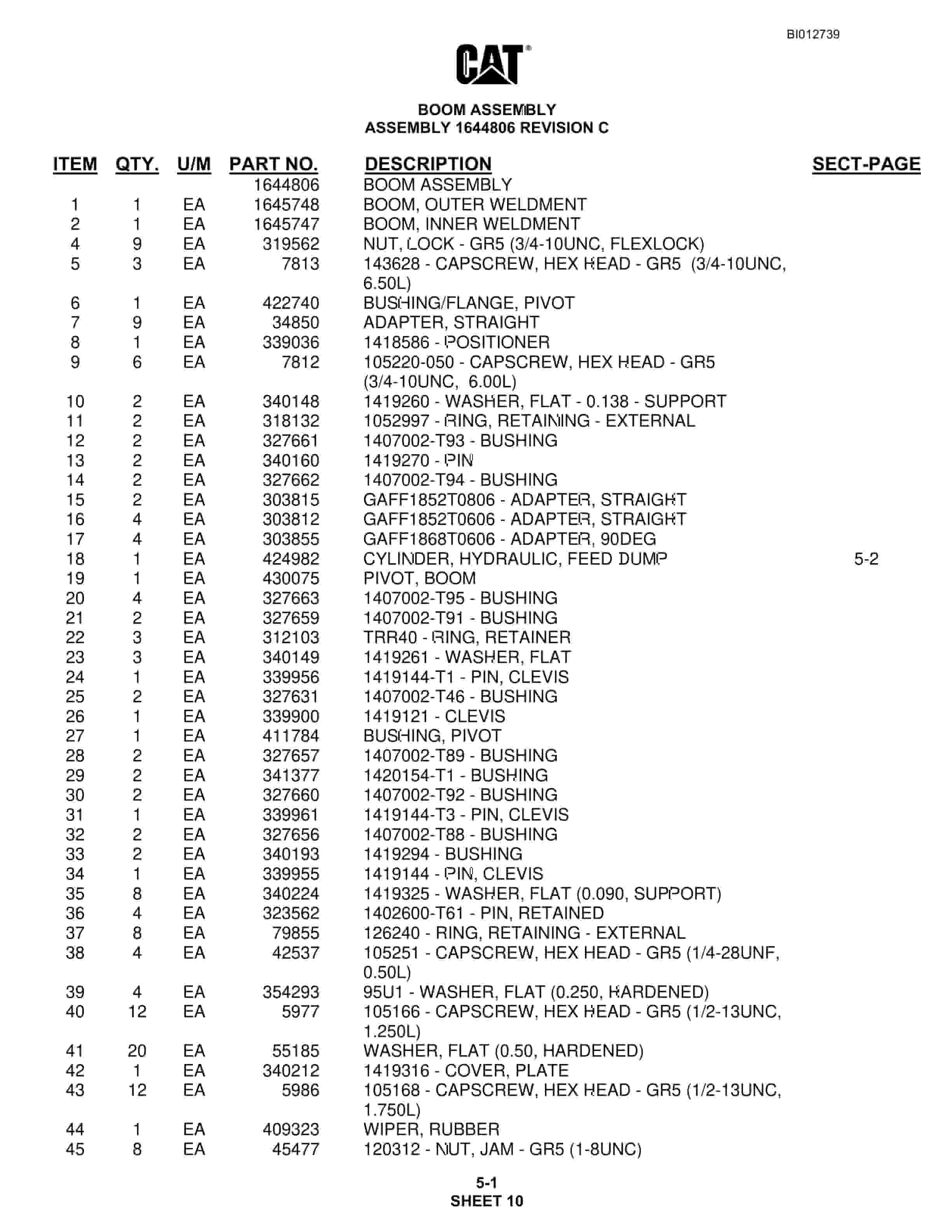 Caterpillar MD5150 Hydra-Track Drill Parts Manual BI012739 2 Caterpillar MD5150 Hydra-Track Drill Parts Manual BI012739 - Image 2