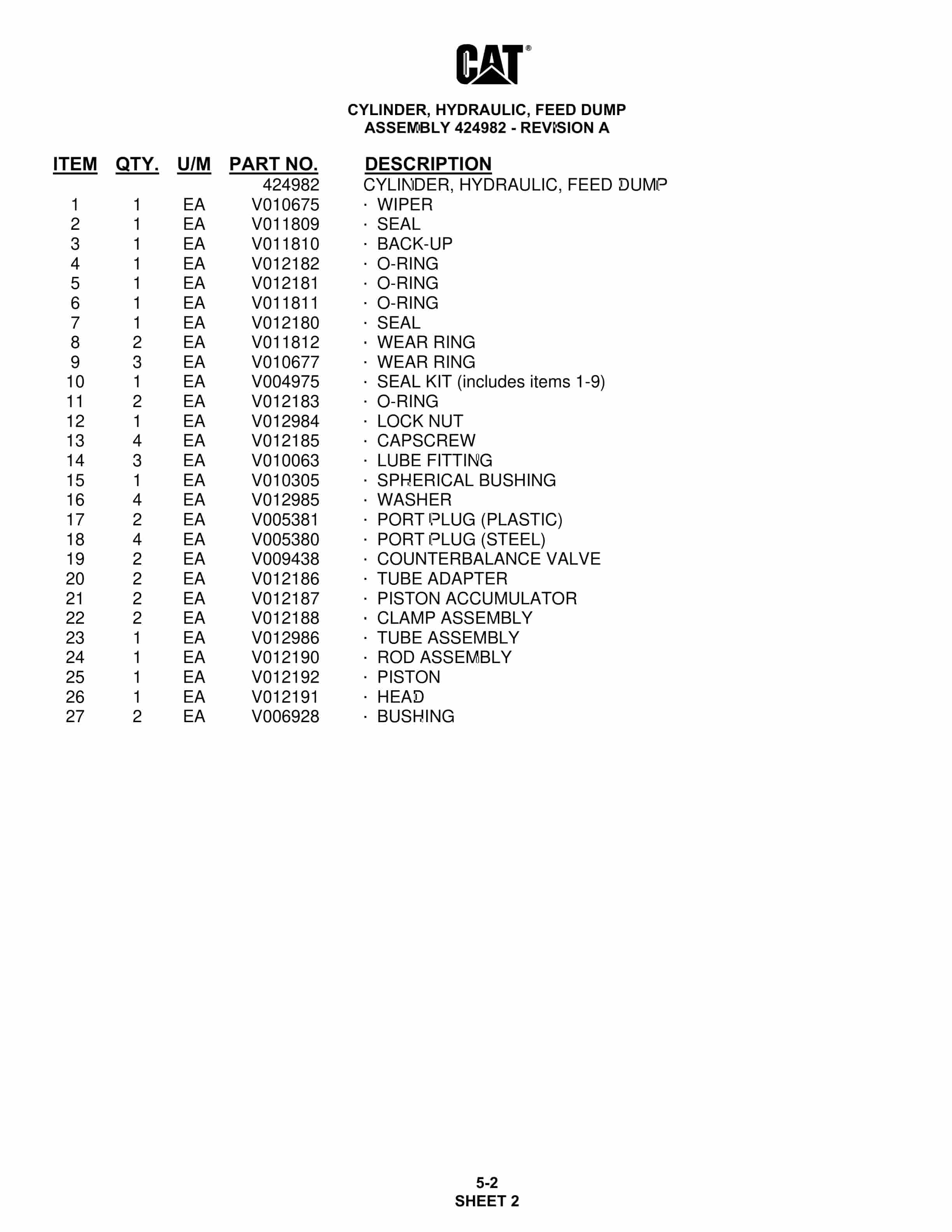 Caterpillar MD5150 Hydra-Track Drill Parts Manual BI012746 2 Caterpillar MD5150 Hydra-Track Drill Parts Manual BI012746 - Image 2