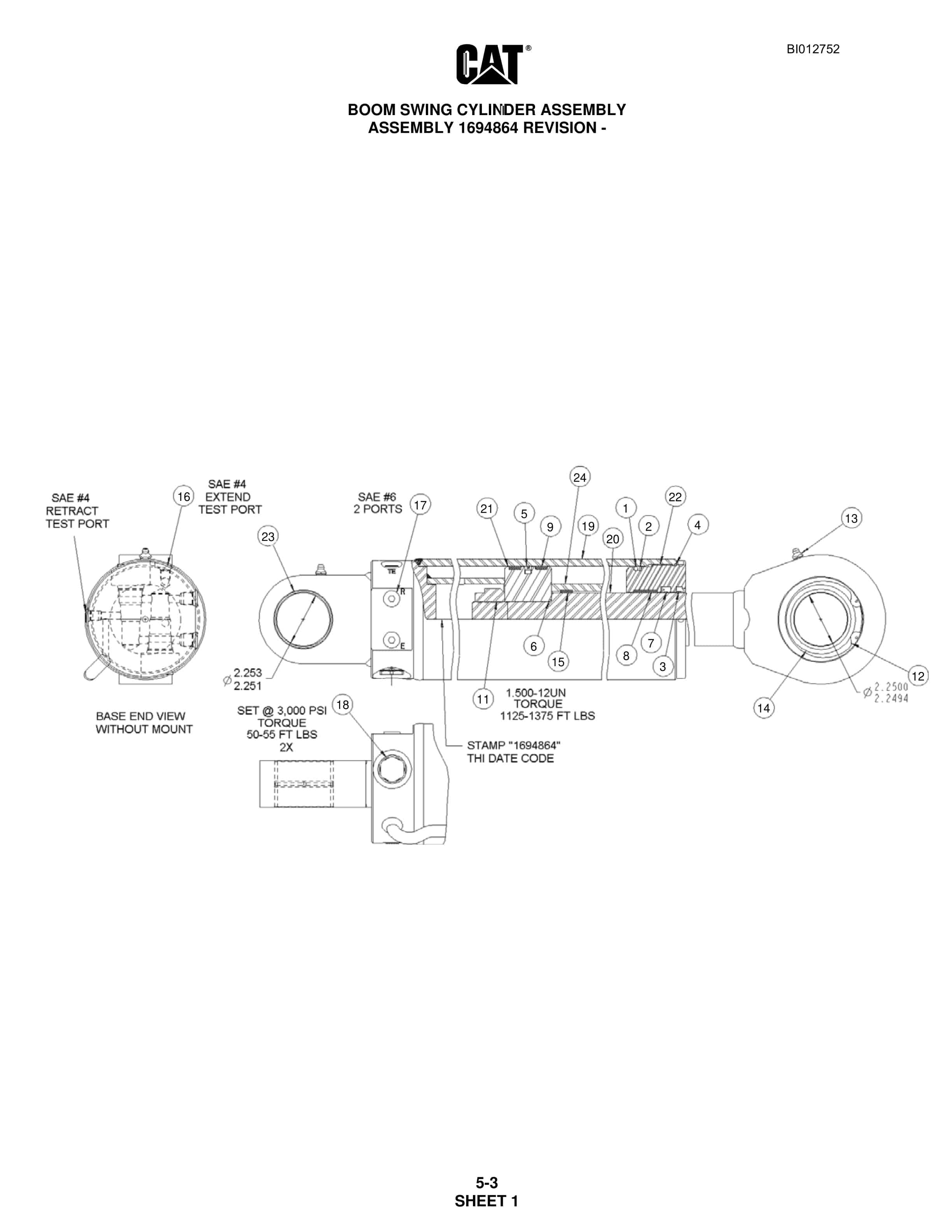 Caterpillar MD5150 Hydra-Track Drill Parts Manual BI012752 2 Caterpillar MD5150 Hydra-Track Drill Parts Manual BI012752 - Image 2
