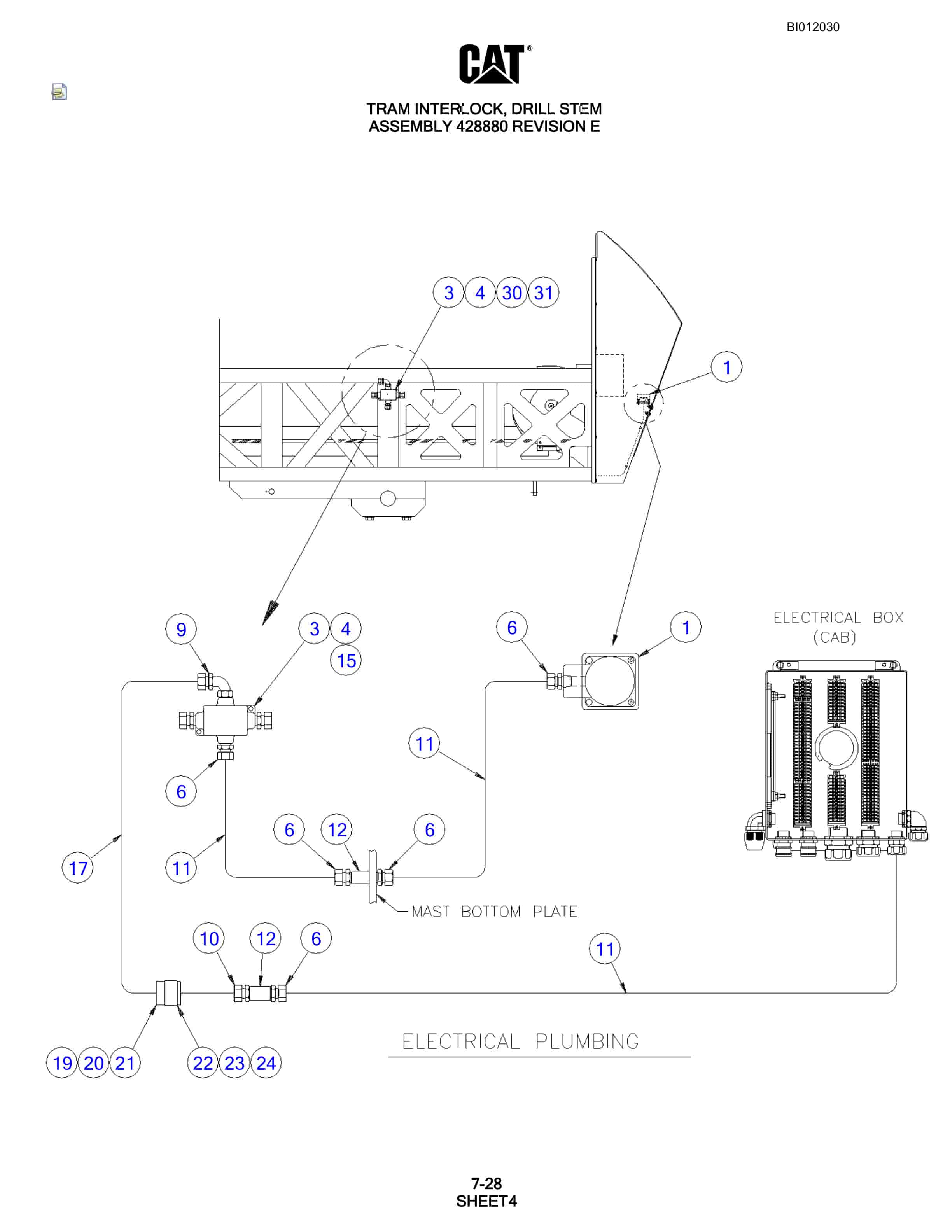 Caterpillar MD6240 Rotary Blasthole Drill Parts Manual BI012030-4