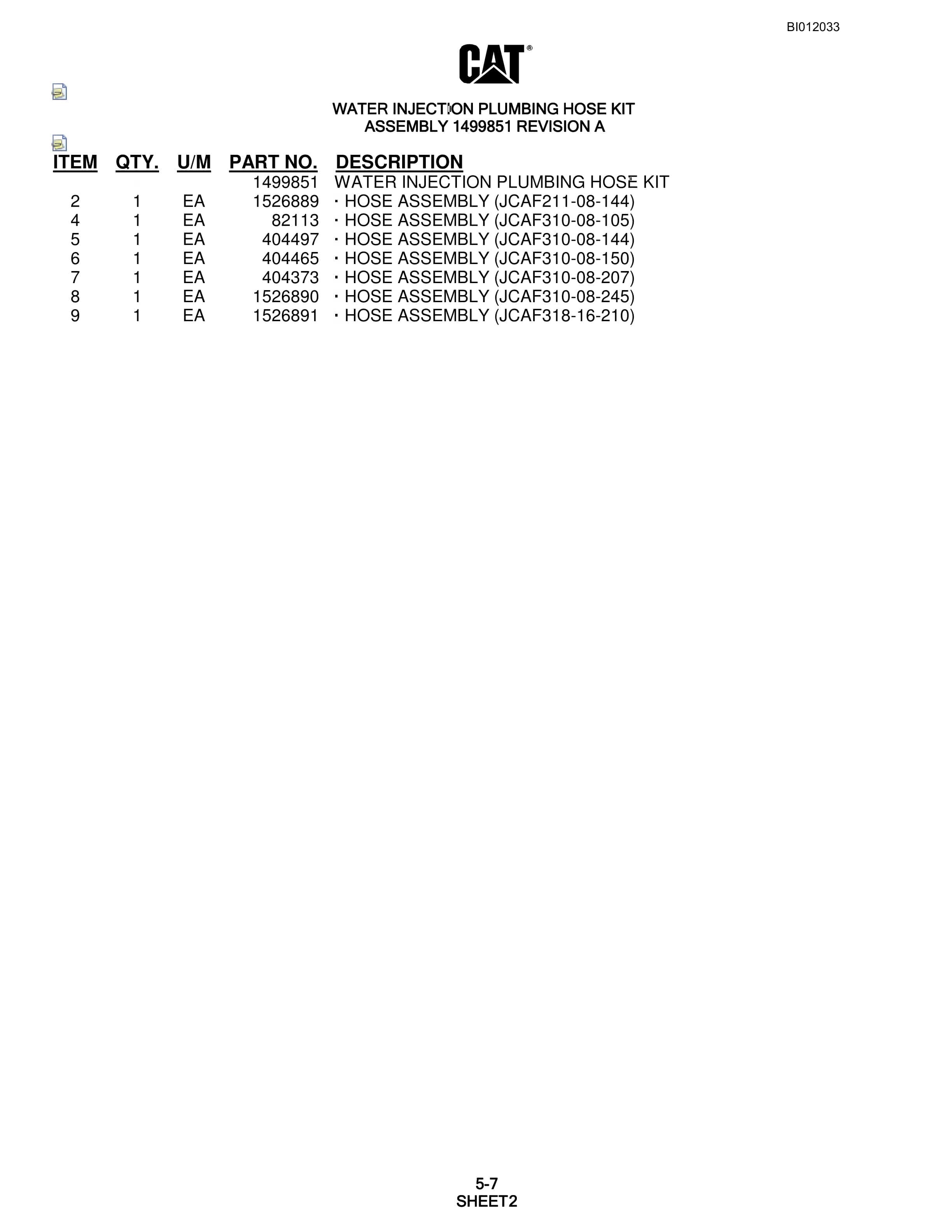 Caterpillar MD6240 Rotary Blasthole Drill Parts Manual BI012033-2