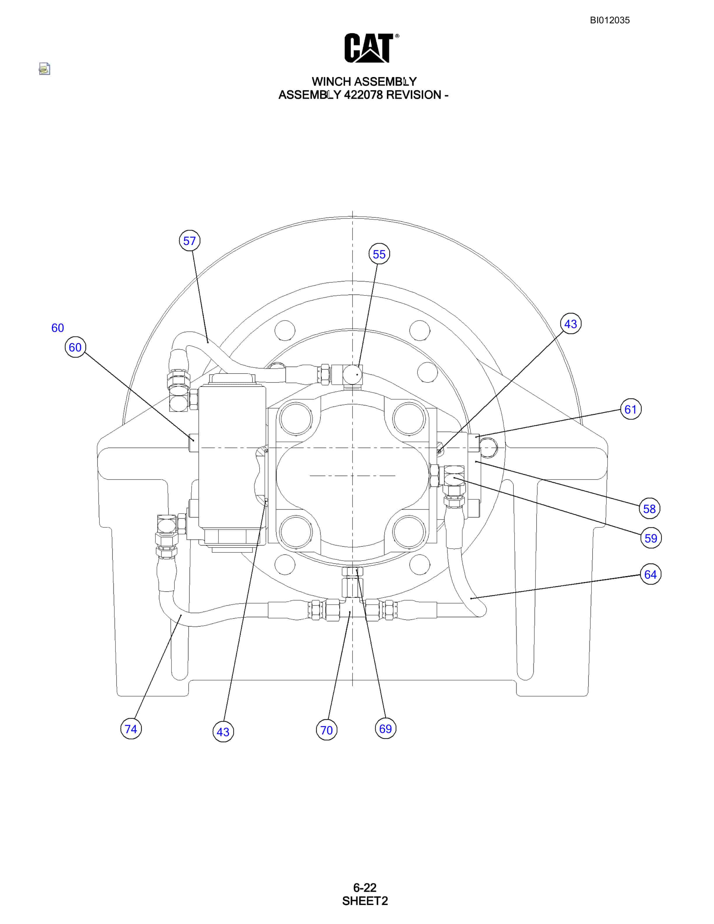 Caterpillar MD6240 Rotary Blasthole Drill Parts Manual BI012035-3