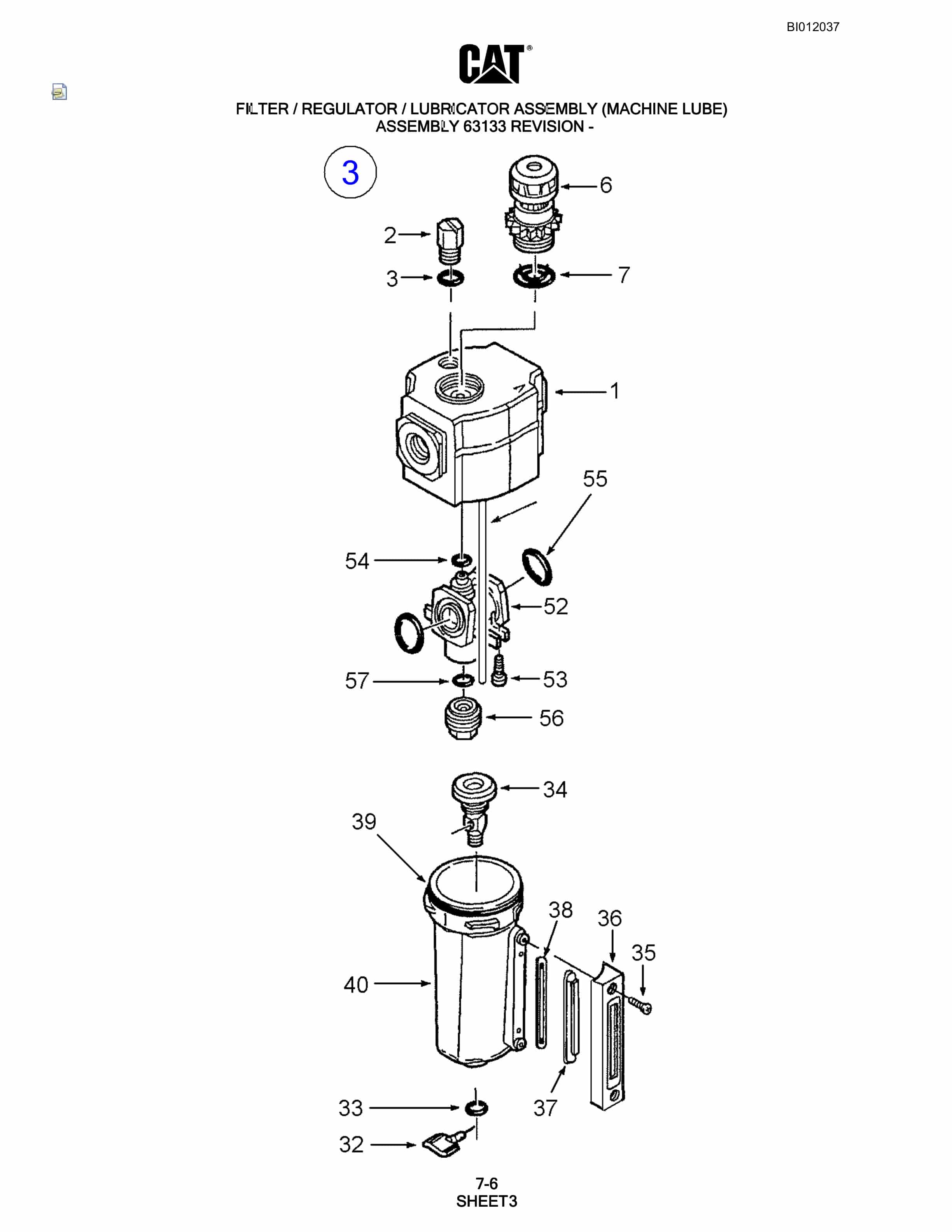 Caterpillar MD6240 Rotary Blasthole Drill Parts Manual BI012037-3