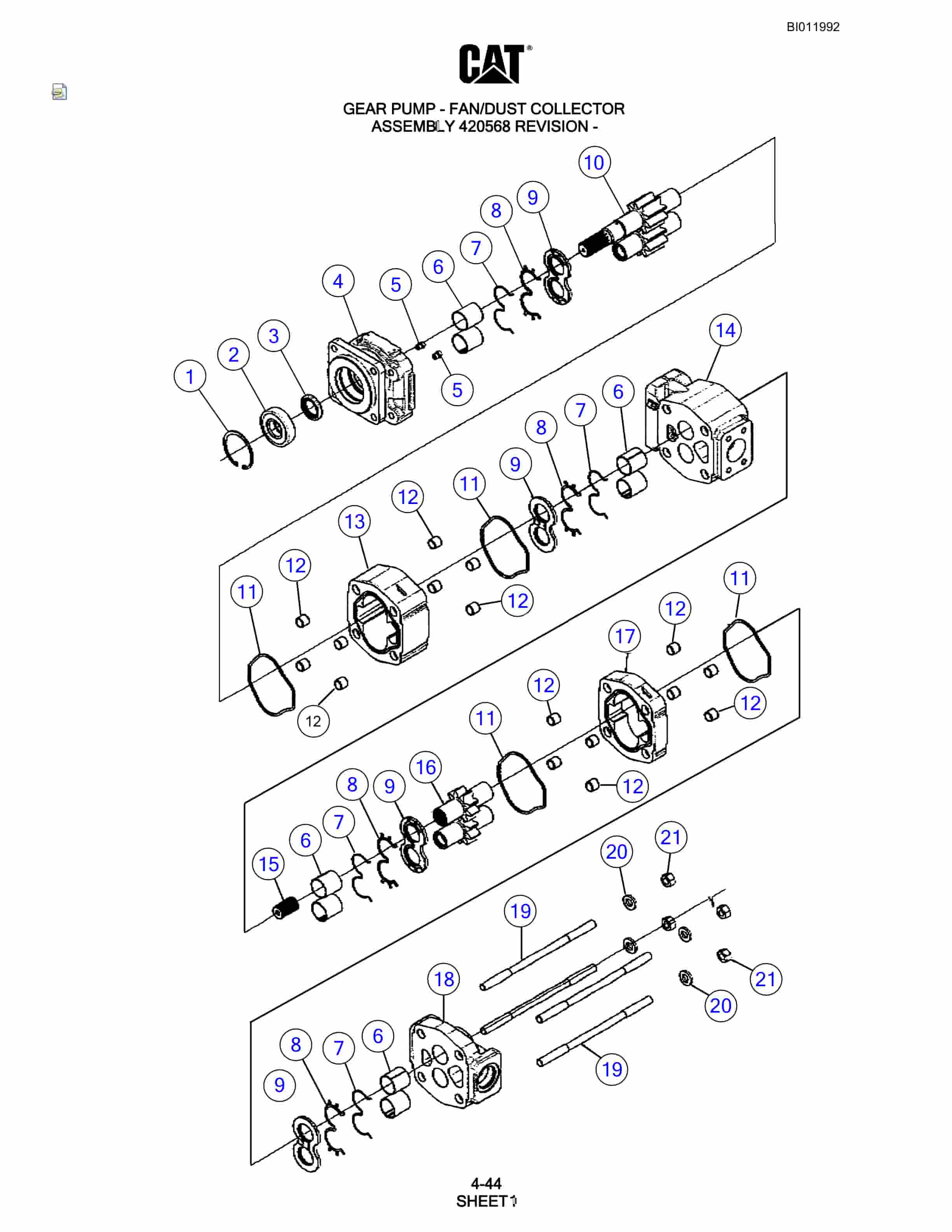 Caterpillar MD6290 Rotary Blasthole Drill Parts Manual BI011992-2