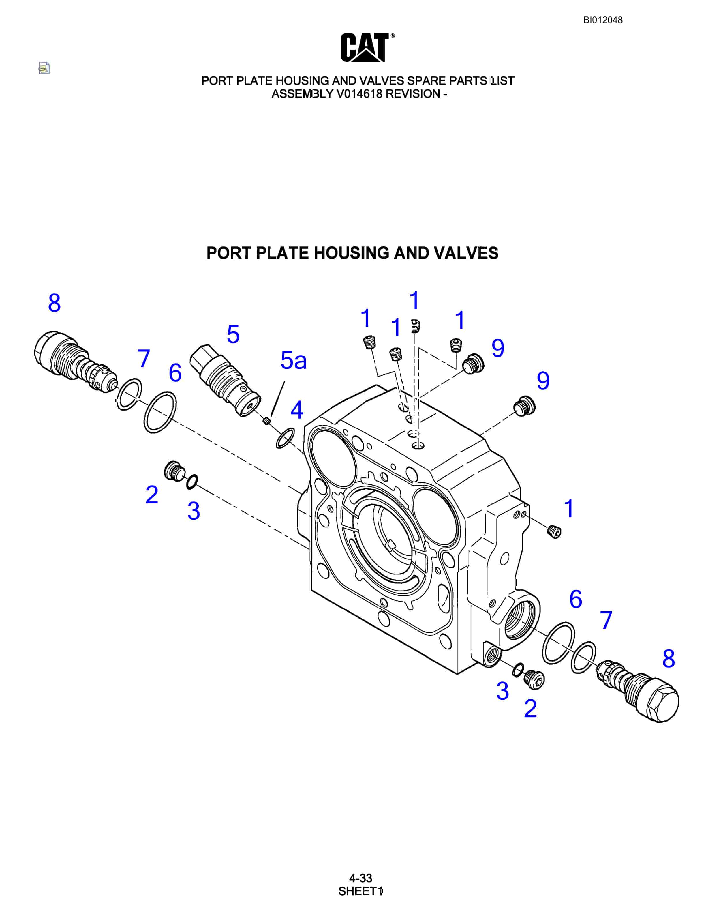 Caterpillar MD6290 Rotary Blasthole Drill Parts Manual BI012048-2