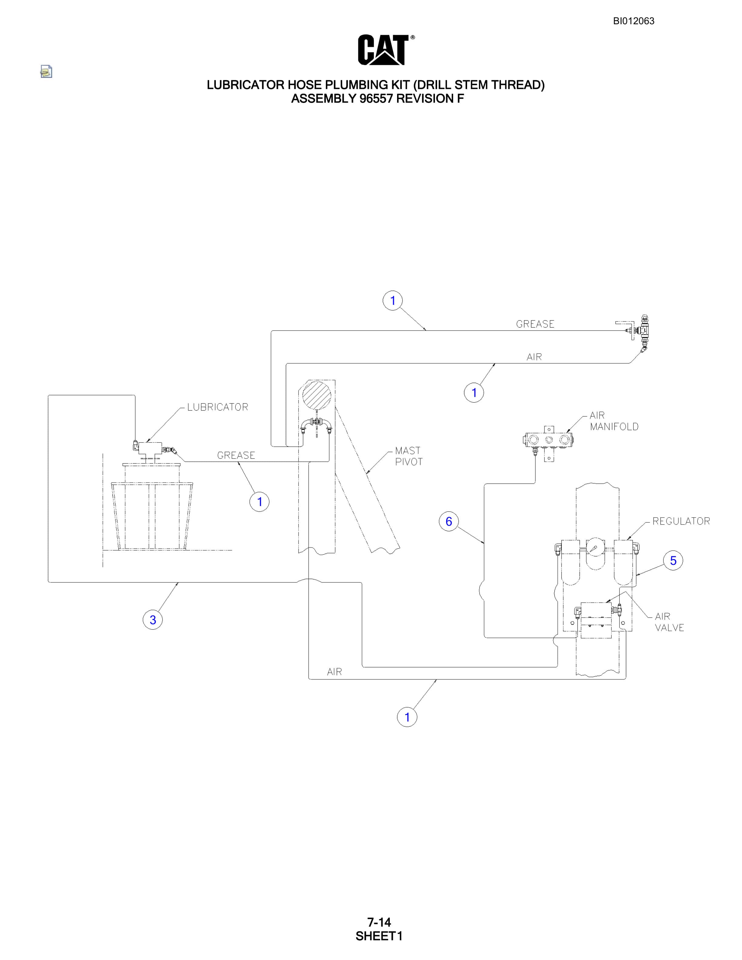 Caterpillar MD6290 Rotary Blasthole Drill Parts Manual BI012063-4