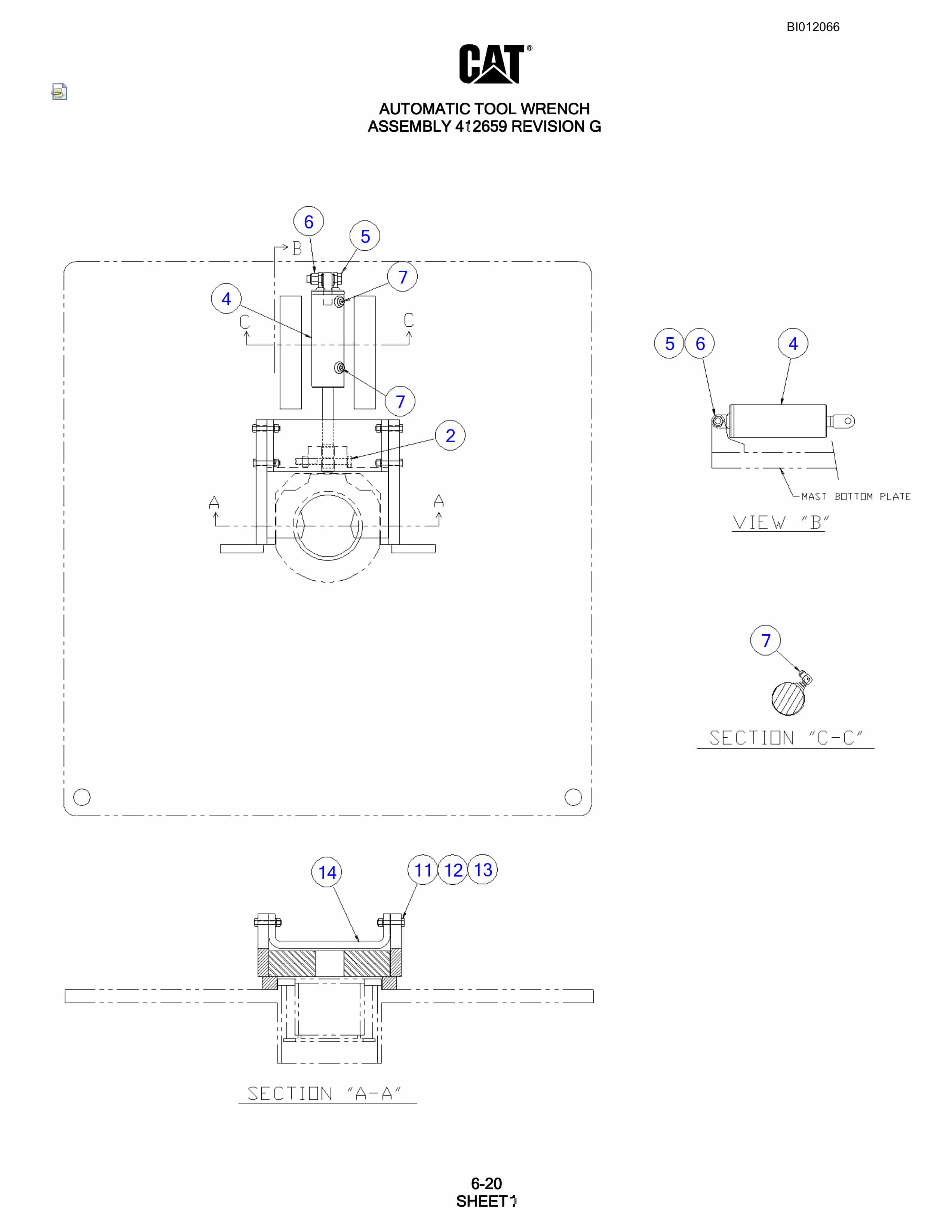 Caterpillar MD6290 Rotary Blasthole Drill Parts Manual BI012066-3