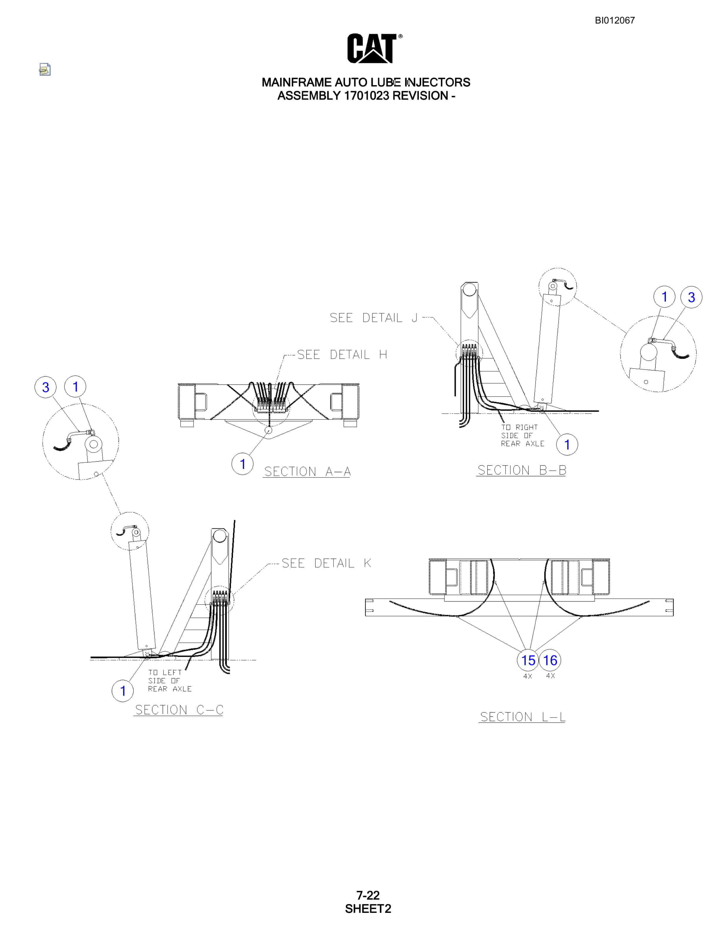 Caterpillar MD6290 Rotary Blasthole Drill Parts Manual BI012067-4