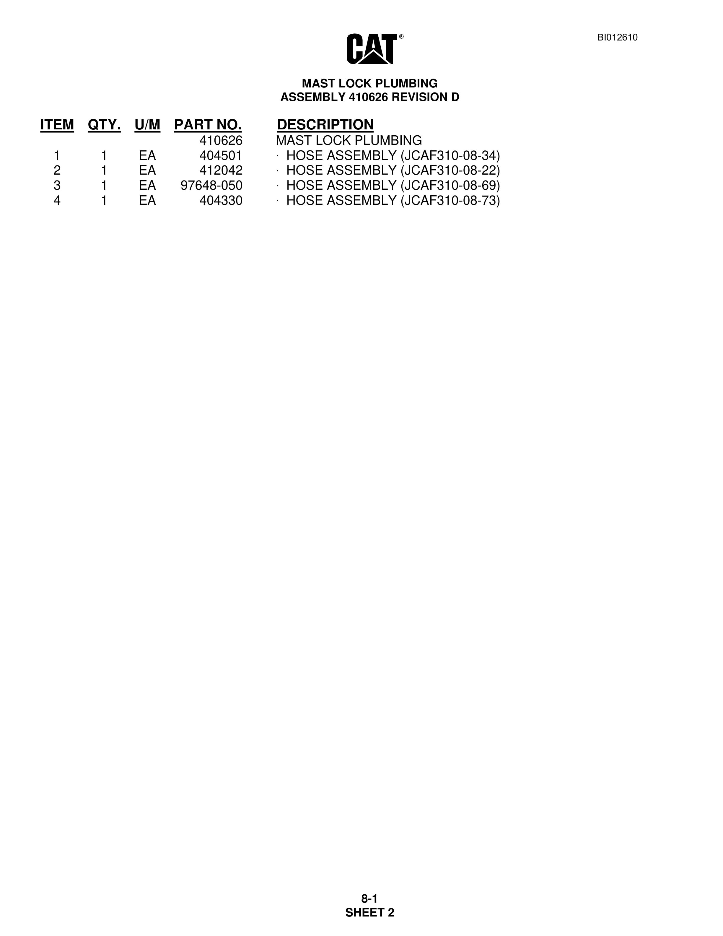Caterpillar MD6290 Rotary Blasthole Drill Parts Manual BI012610 5 Caterpillar MD6290 Rotary Blasthole Drill Parts Manual BI012610 - Image 5