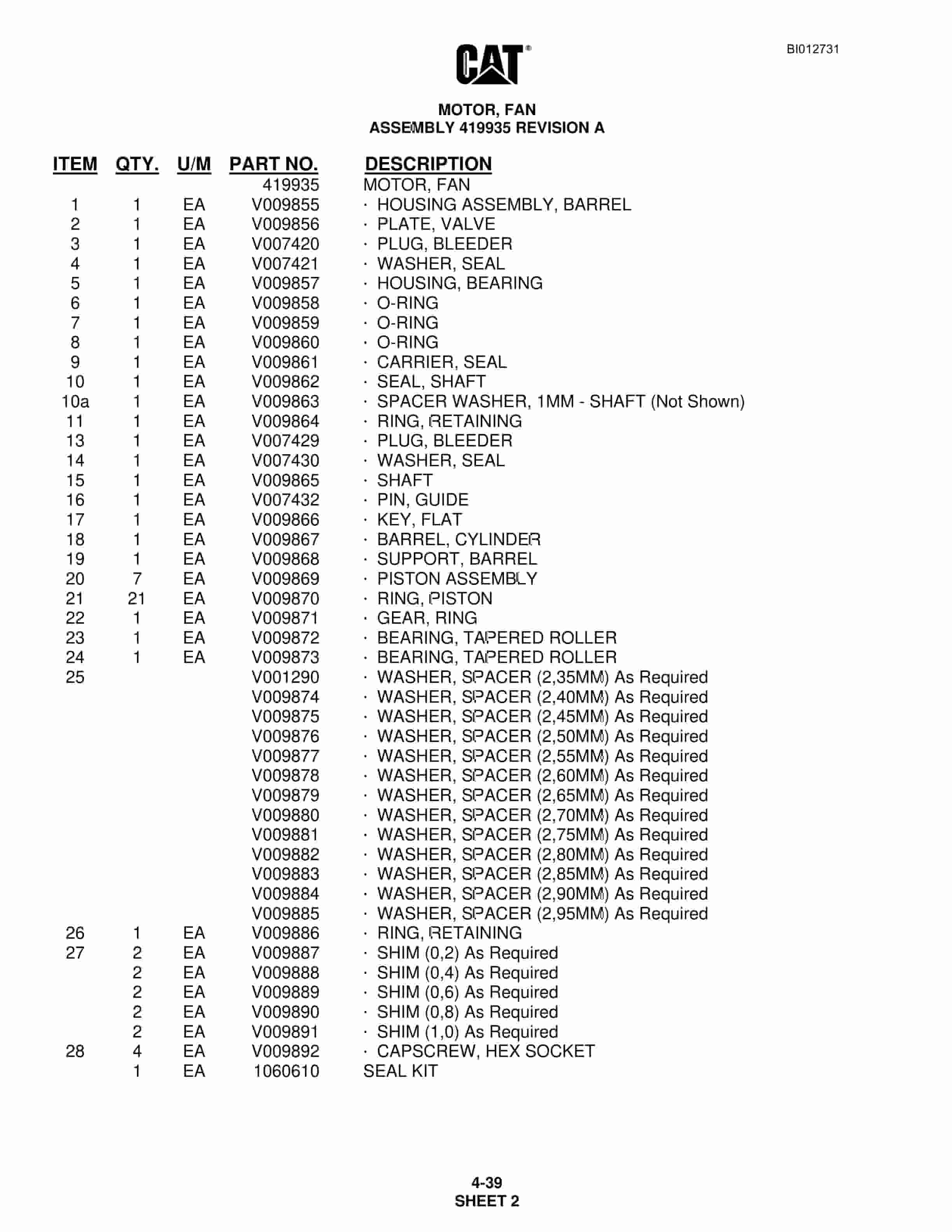 Caterpillar MD6290 Rotary Blasthole Drill Parts Manual BI012731 1 Caterpillar MD6290 Rotary Blasthole Drill Parts Manual BI012731