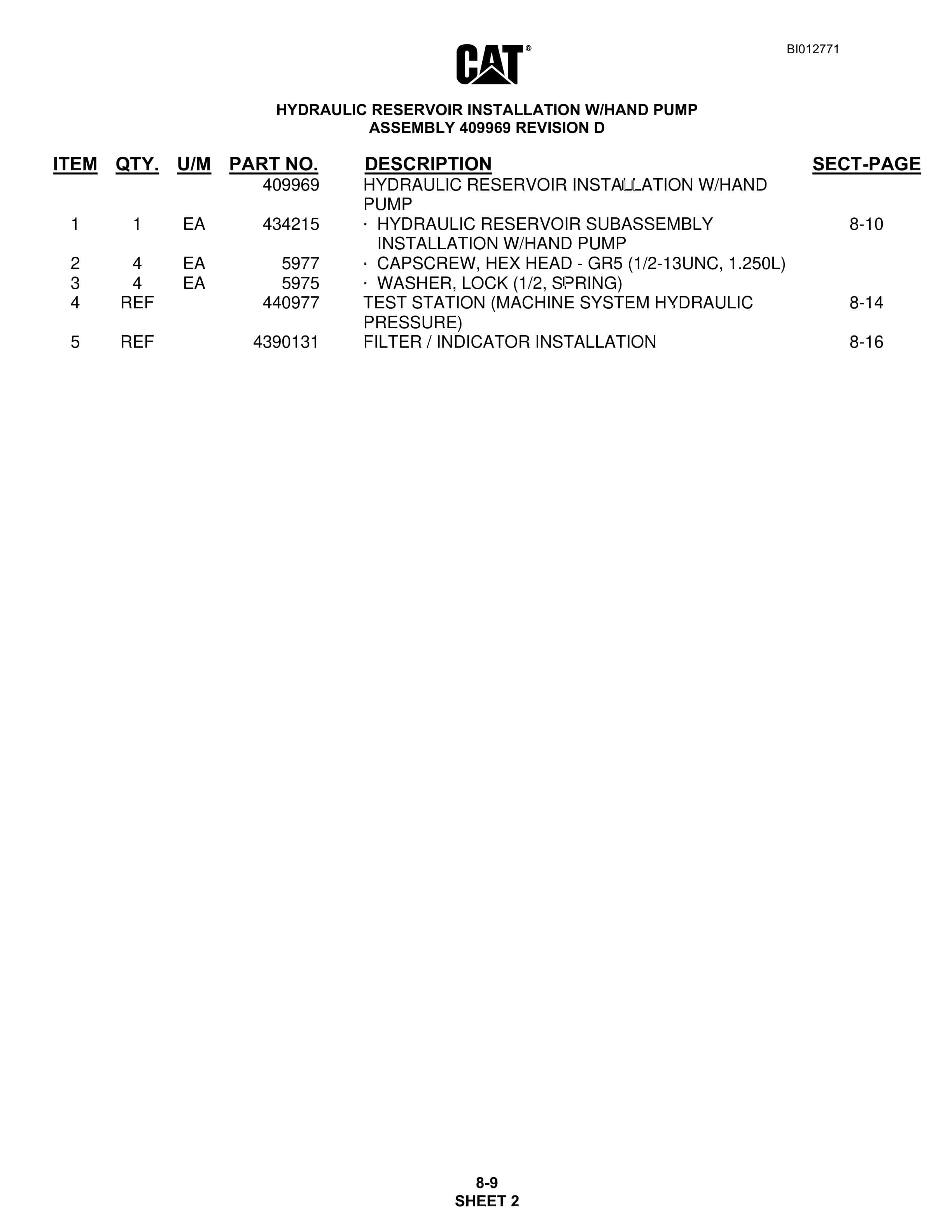 Caterpillar MD6290 Rotary Blasthole Drill Parts Manual BI012771 4 Caterpillar MD6290 Rotary Blasthole Drill Parts Manual BI012771 - Image 4