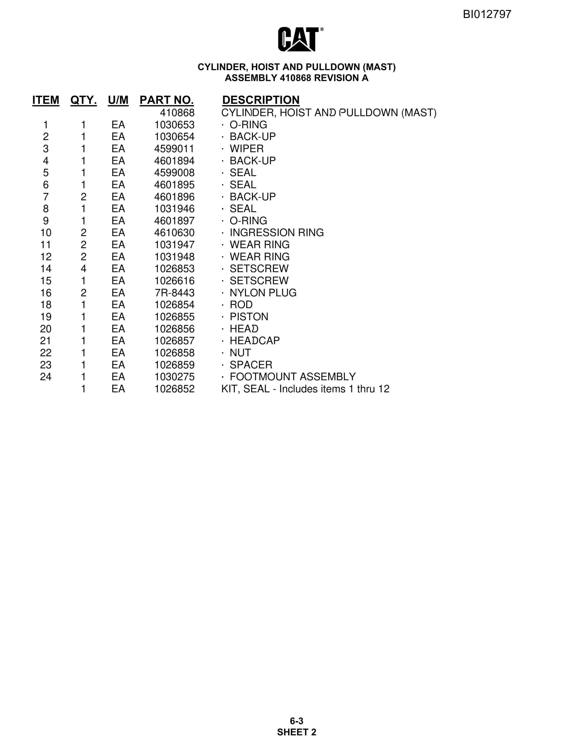 Caterpillar MD6290 Rotary Blasthole Drill Parts Manual BI012797 2 Caterpillar MD6290 Rotary Blasthole Drill Parts Manual BI012797 - Image 2