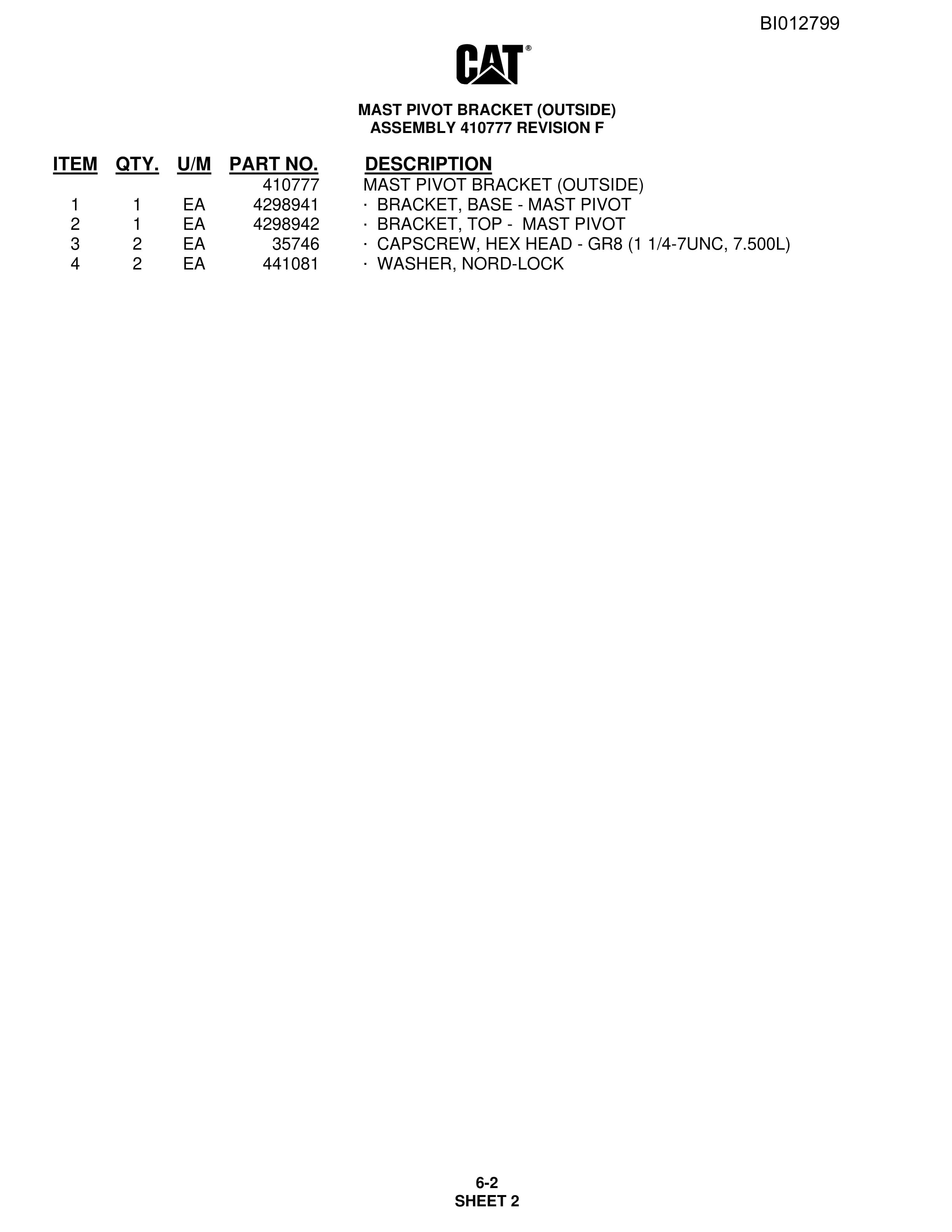 Caterpillar MD6290 Rotary Blasthole Drill Parts Manual BI012799 2 Caterpillar MD6290 Rotary Blasthole Drill Parts Manual BI012799 - Image 2