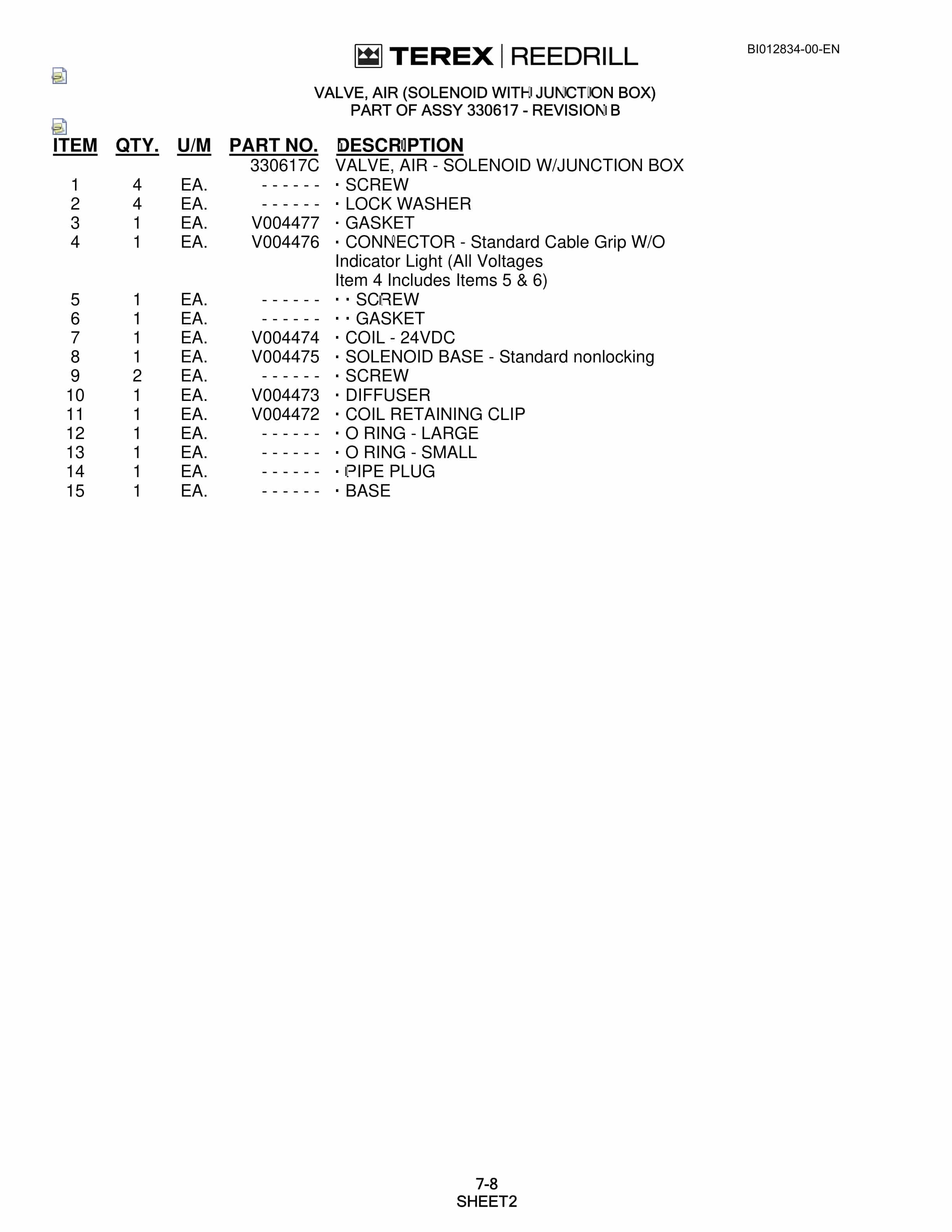 Caterpillar MD6290 Rotary Blasthole Drill Parts Manual BI012834-4