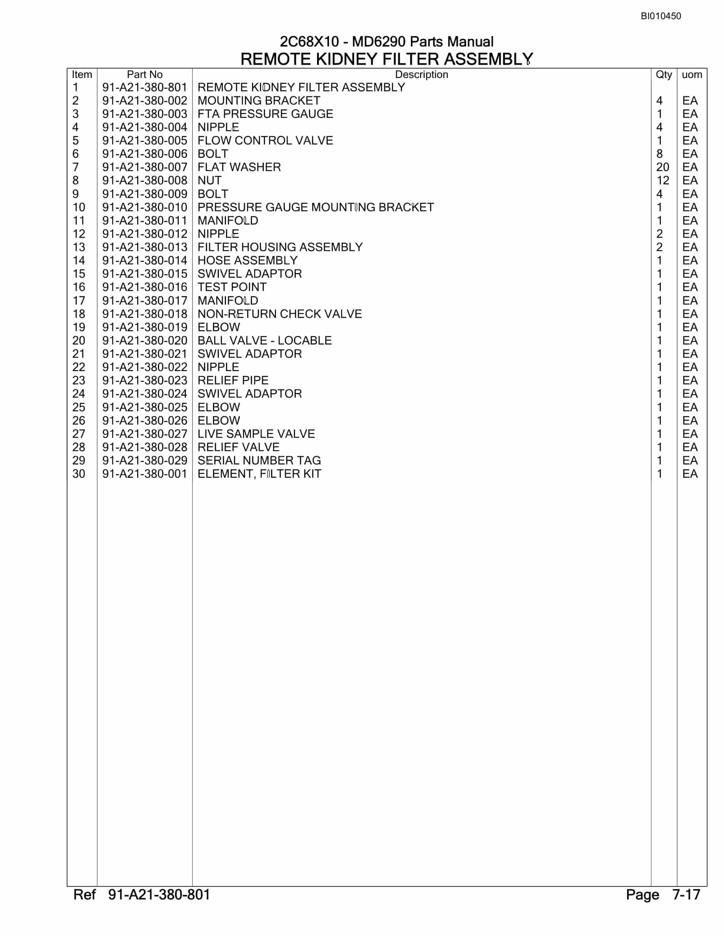 Caterpillar MD6290 Rotary Drill Parts Manual BI010450-3
