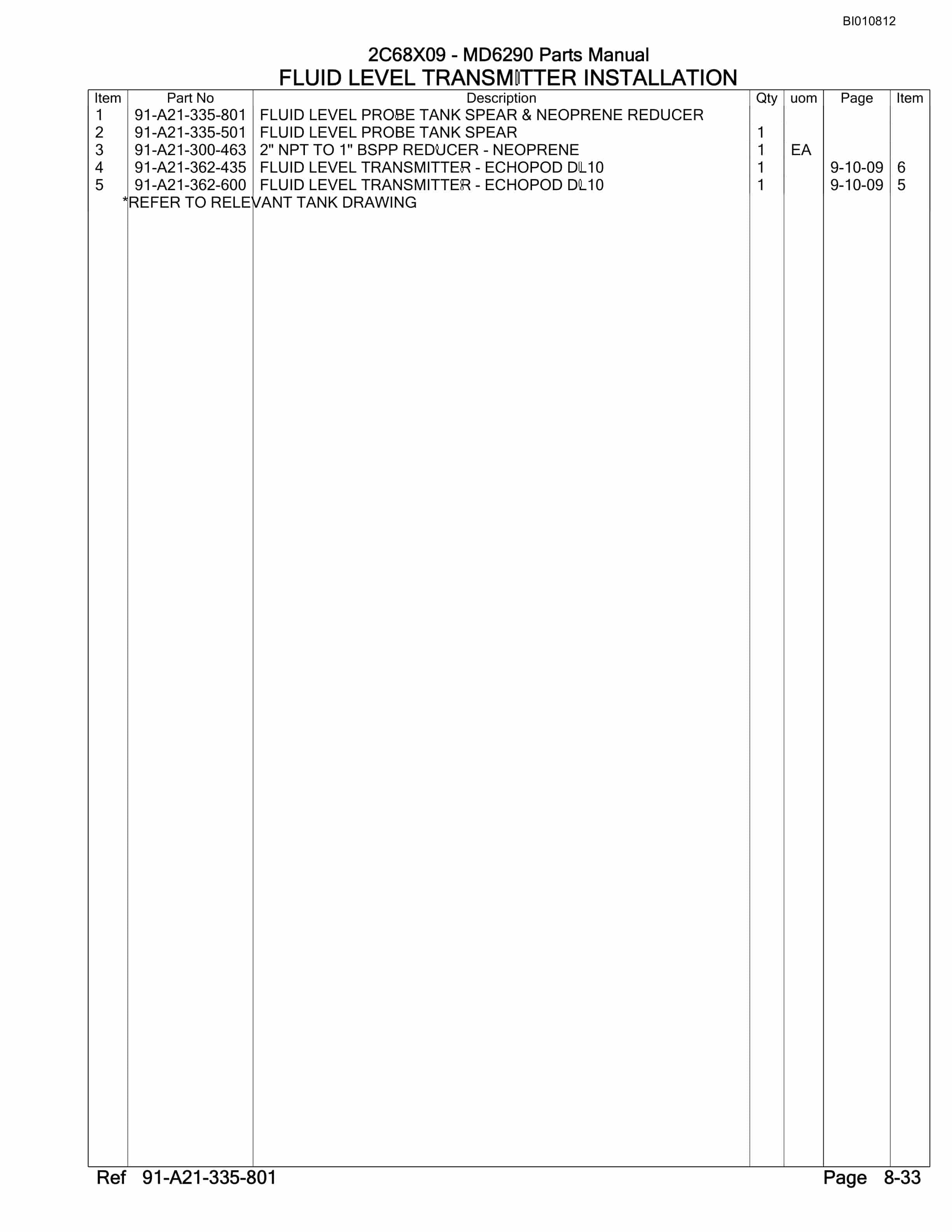 Caterpillar MD6290 Rotary Drill Parts Manual BI010812-4