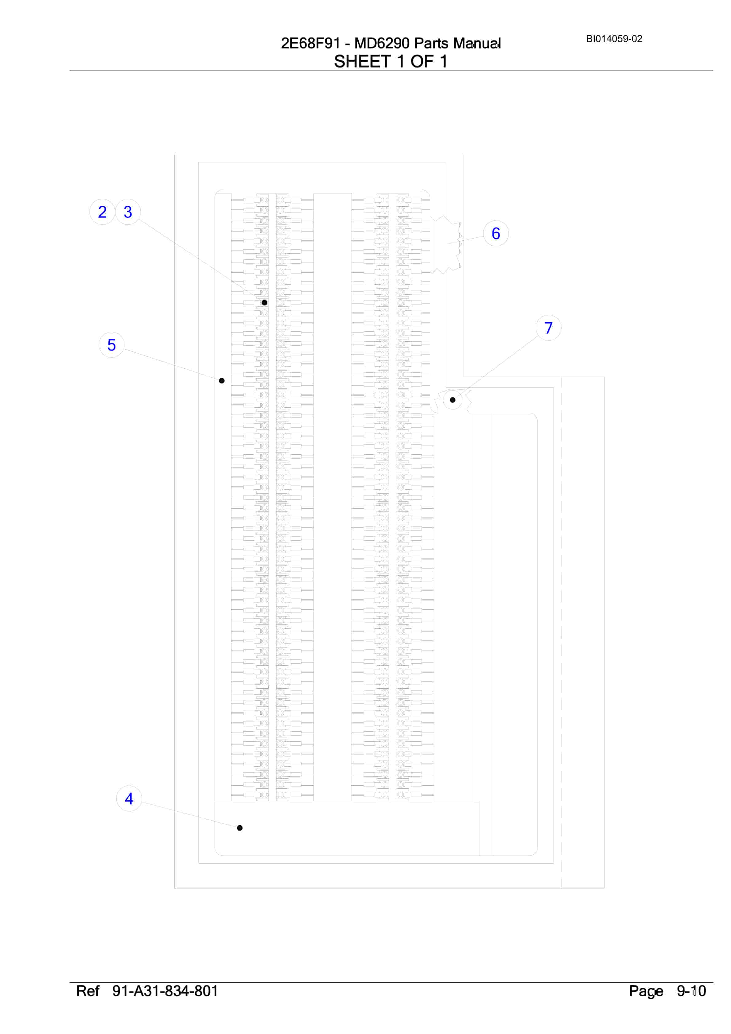 Caterpillar MD6290 Rotary Drill Parts Manual BI014059-02-5