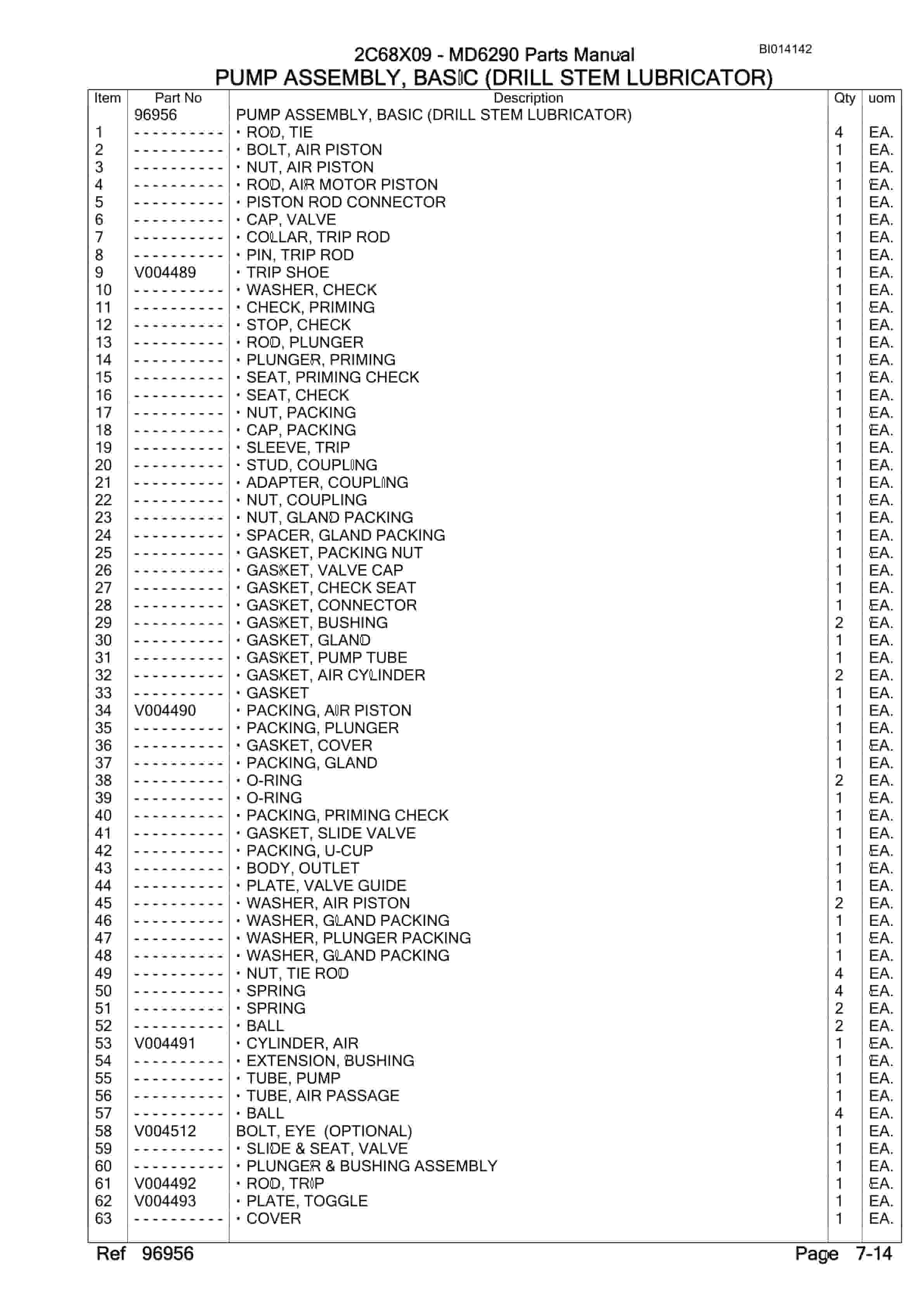 Caterpillar MD6290 Rotary Drill Parts Manual BI014142-3