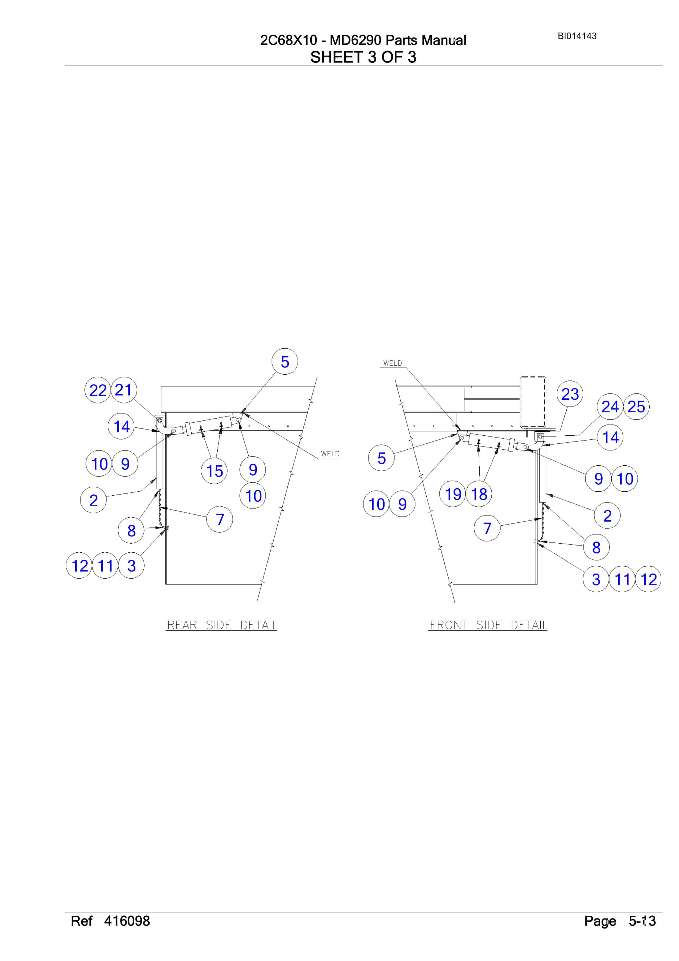 Caterpillar MD6290 Rotary Drill Parts Manual BI014143-2