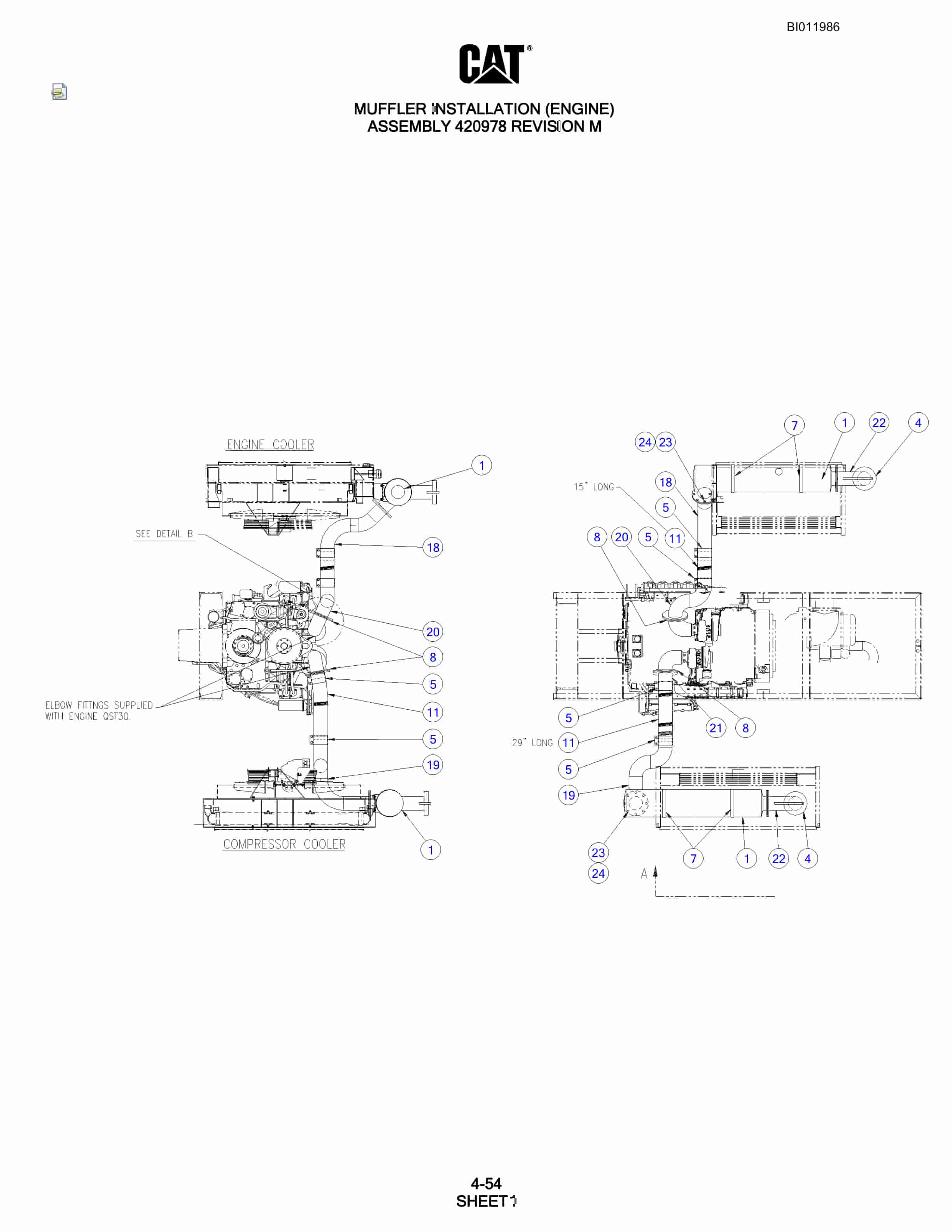 Caterpillar MD6420 Rotary Blasthole Drill Parts Manual BI011986-2