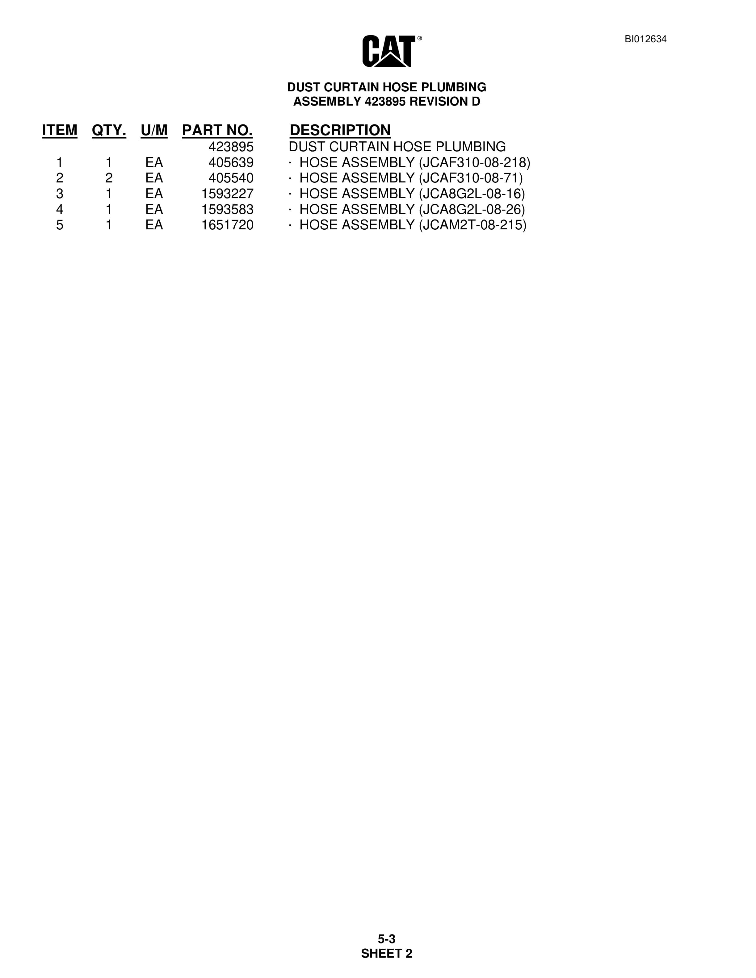 Caterpillar MD6420 Rotary Blasthole Drill Parts Manual BI012634 2 Caterpillar MD6420 Rotary Blasthole Drill Parts Manual BI012634 - Image 2